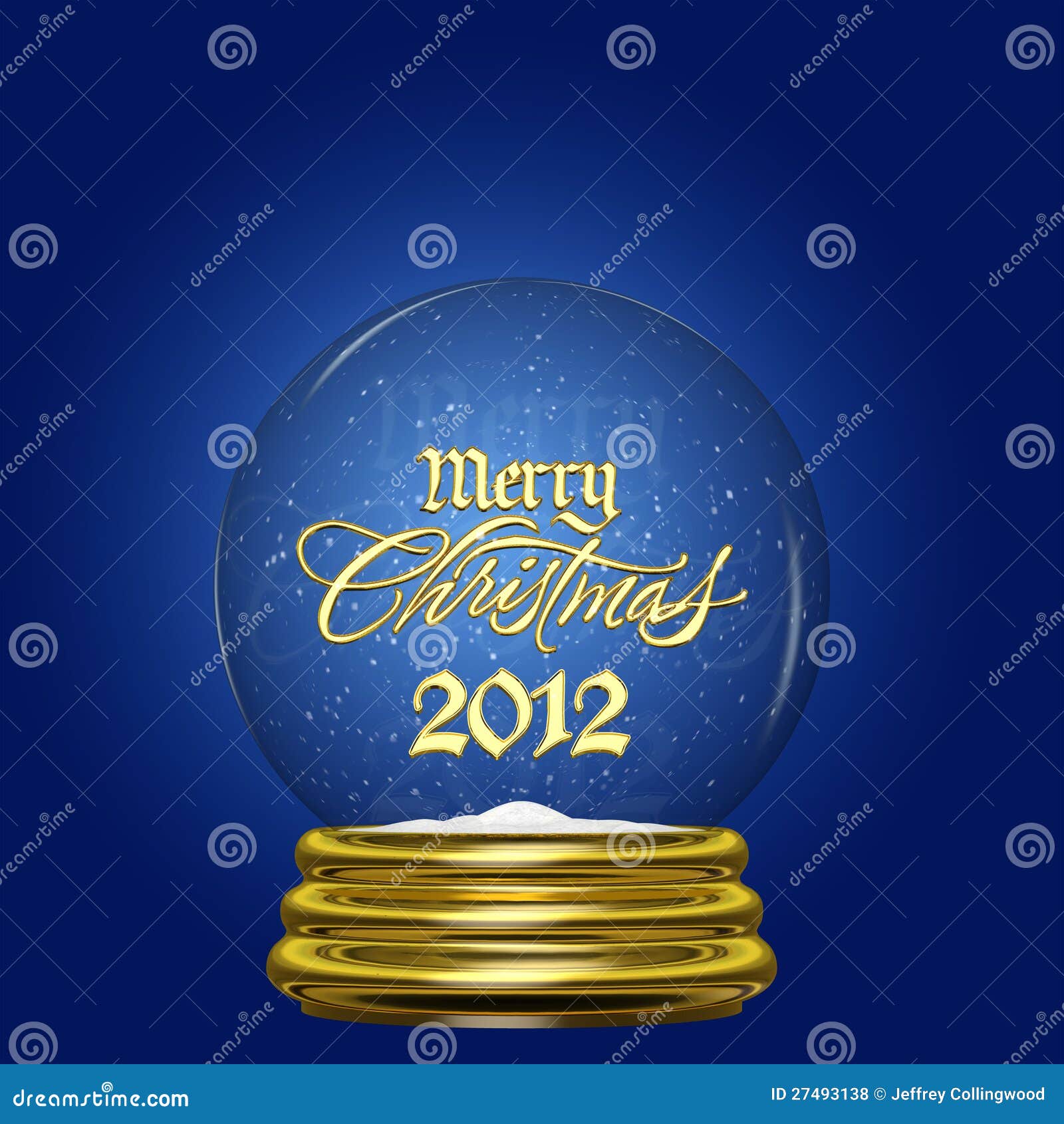 Snow Globe Merry Christmas 2012 Stock Illustration Illustration of