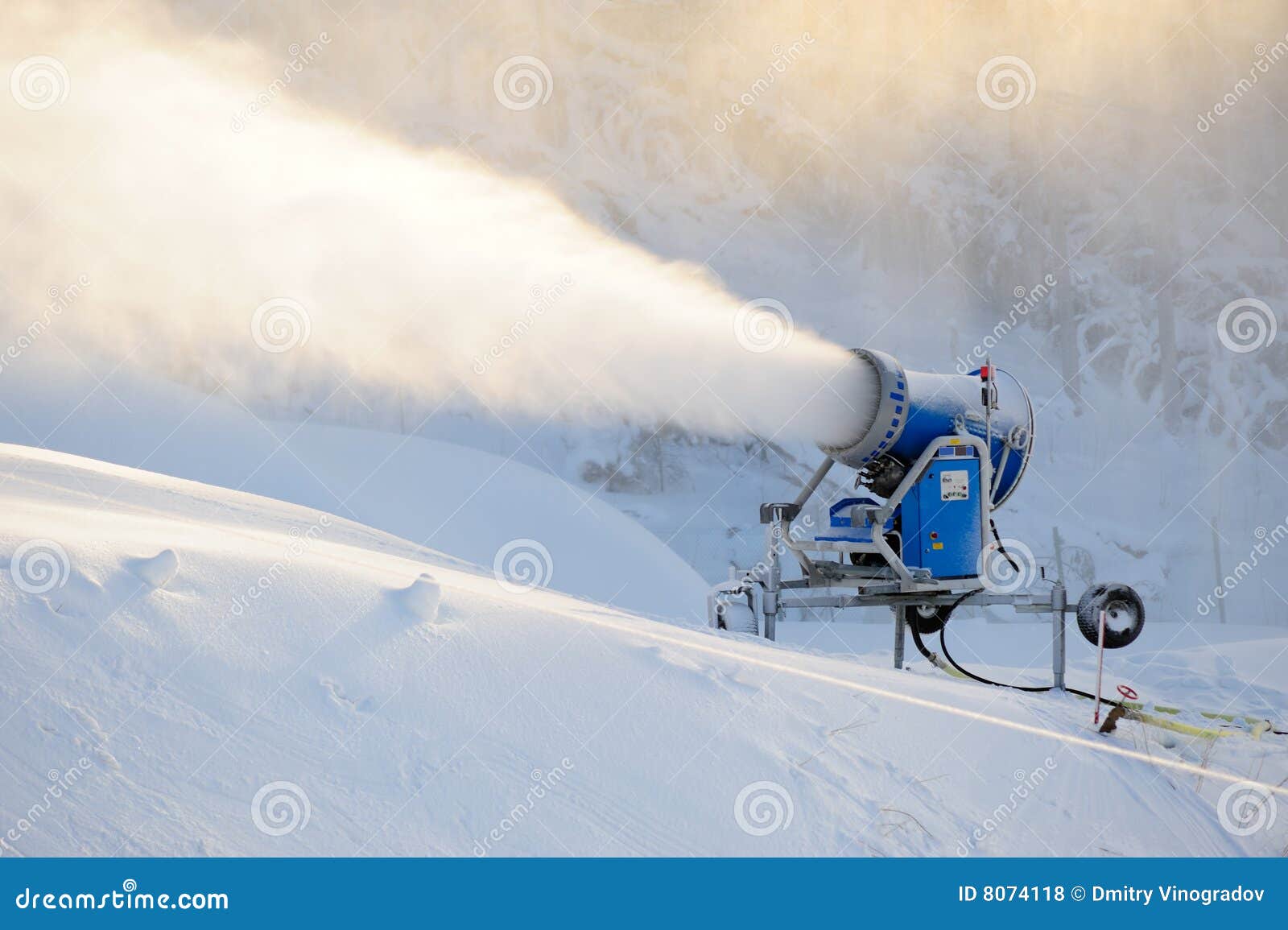 Professional Artificial Snow Machine Cannon Making Snowflakes From Water At  Ski Resort Stock Photo, Picture and Royalty Free Image. Image 90232119.