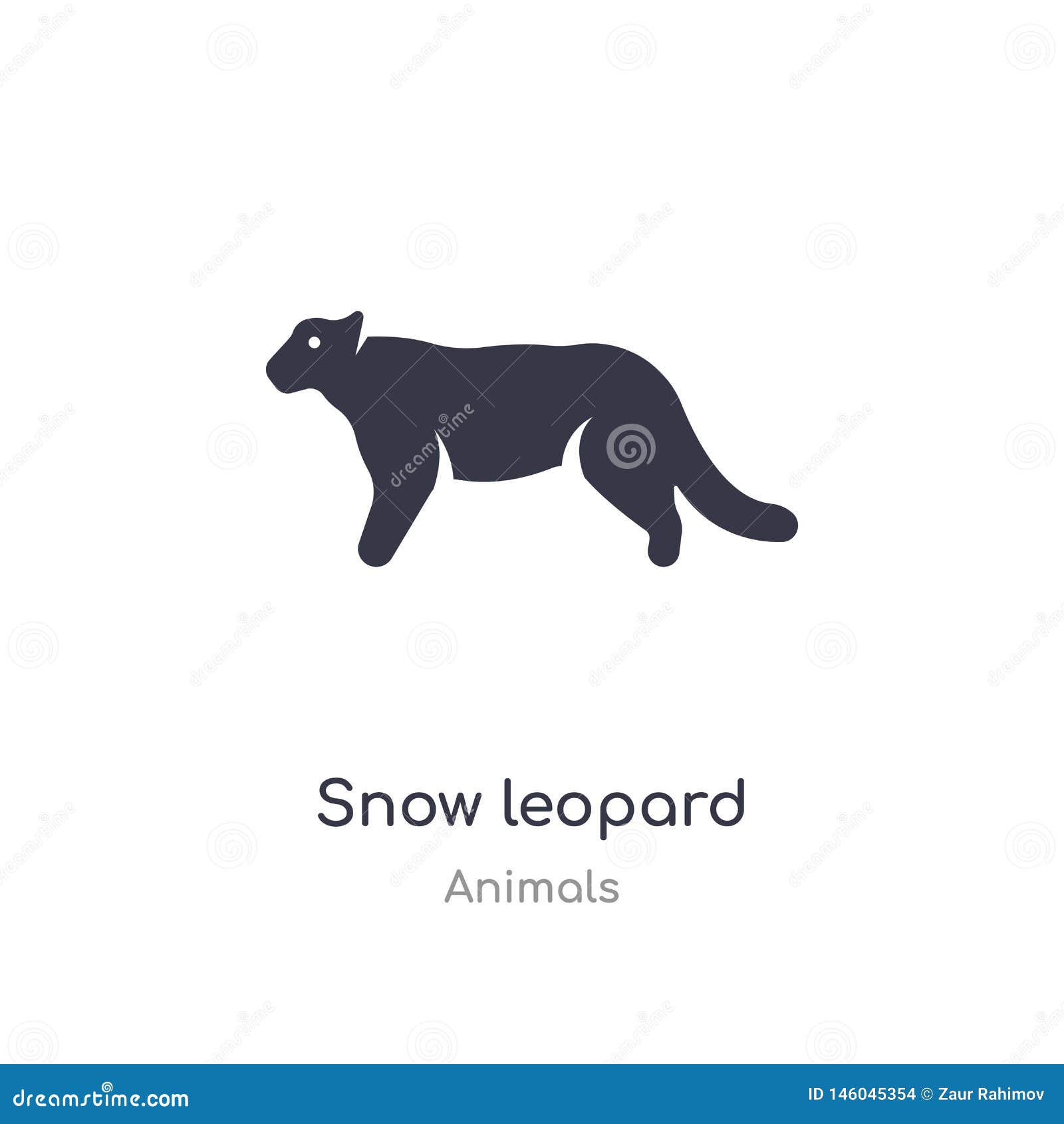Snow Leopard Icon. Isolated Snow Leopard Icon Vector Illustration From