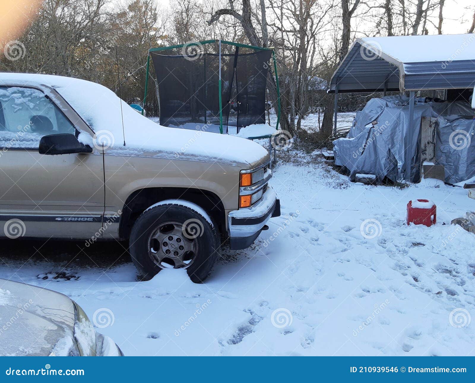 Snow in Magnolia Texas Hazy Hollow Stock Photo Image of snow