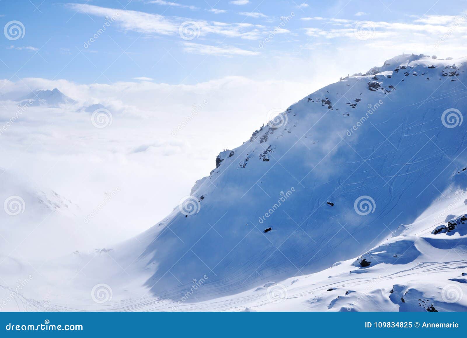 snow mountain range landscape in austria