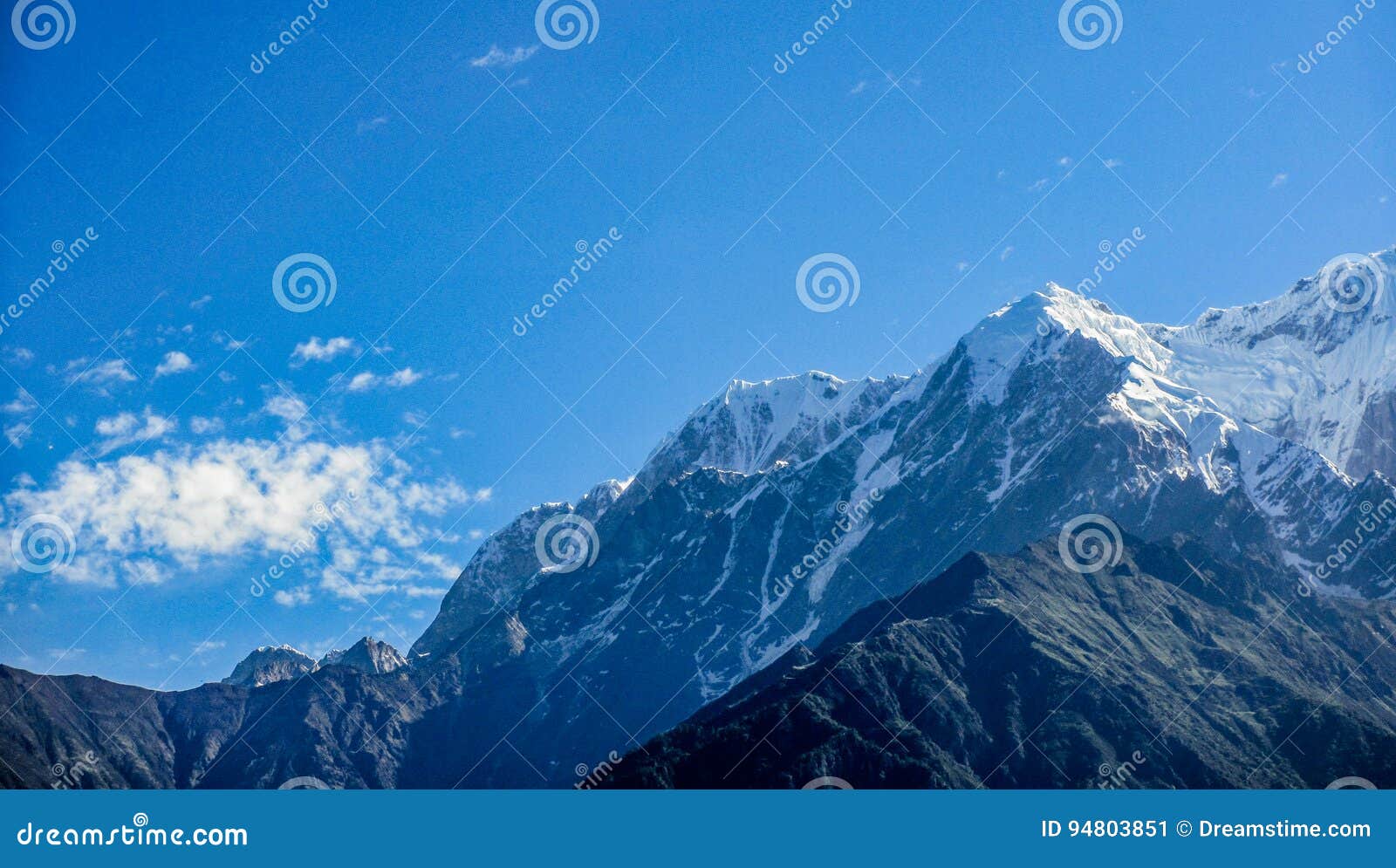 snow mountains with blue sky