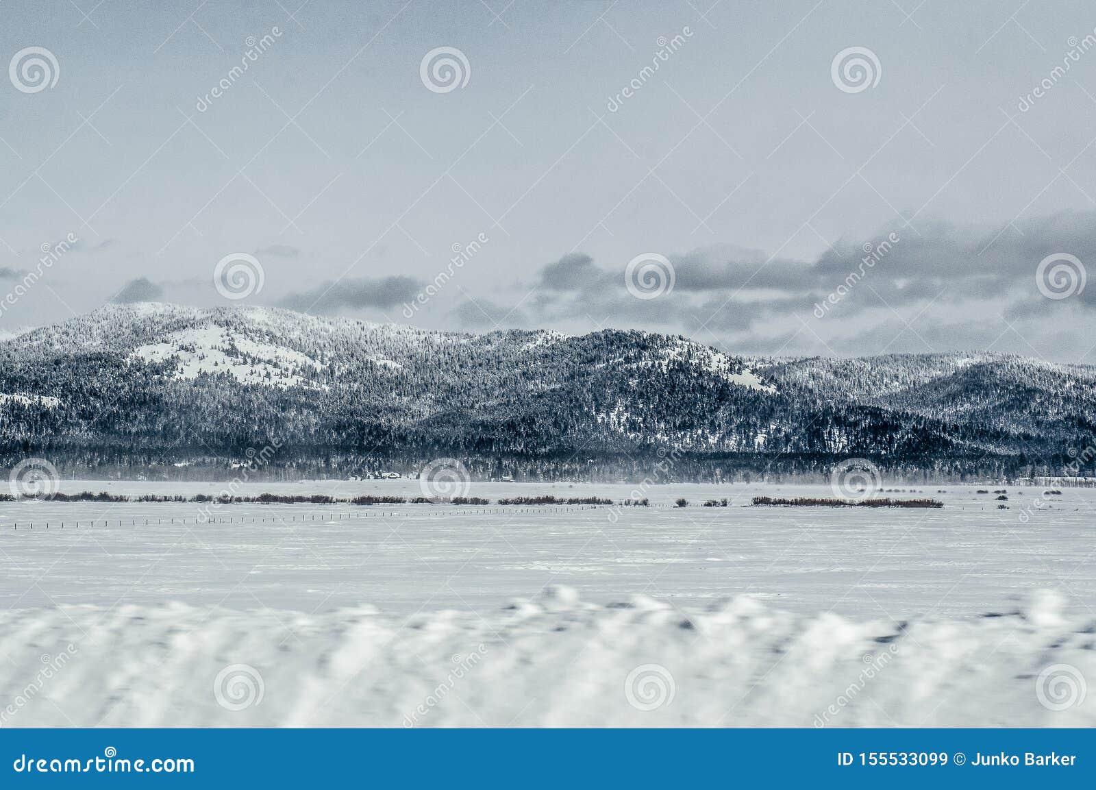 Snow Drifting Road, Highway 20, Island Park, Idaho Stock Image Image