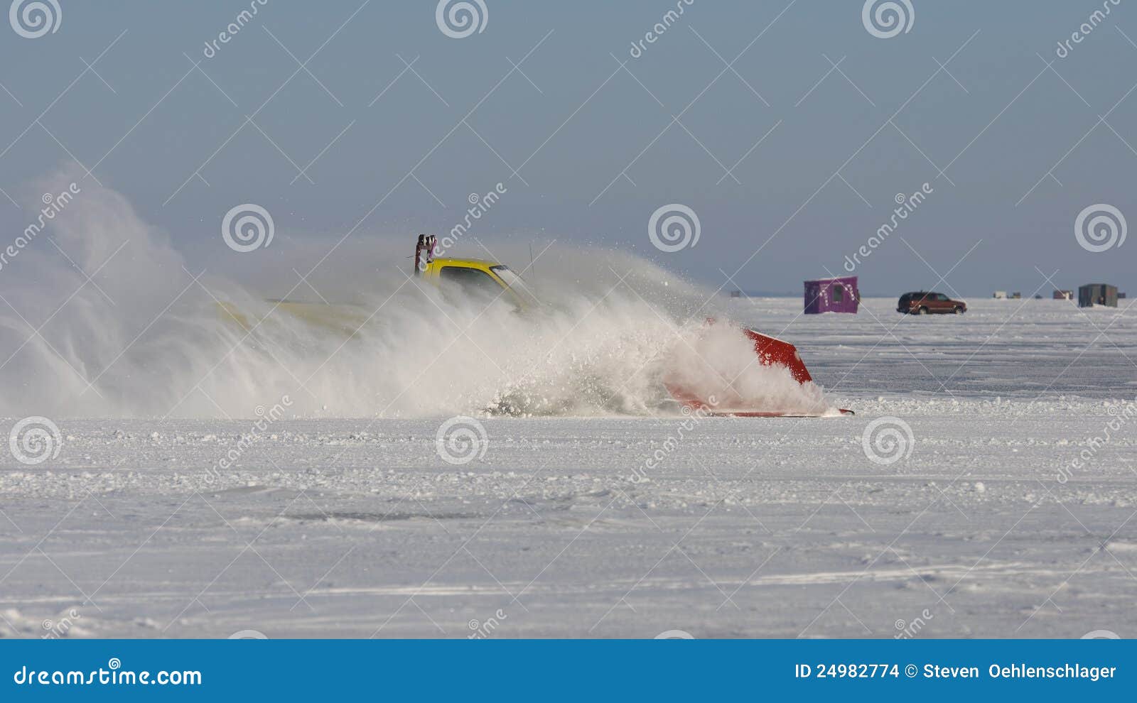 Snow Plow on Lake stock photo. Image of road, fishing 24982774