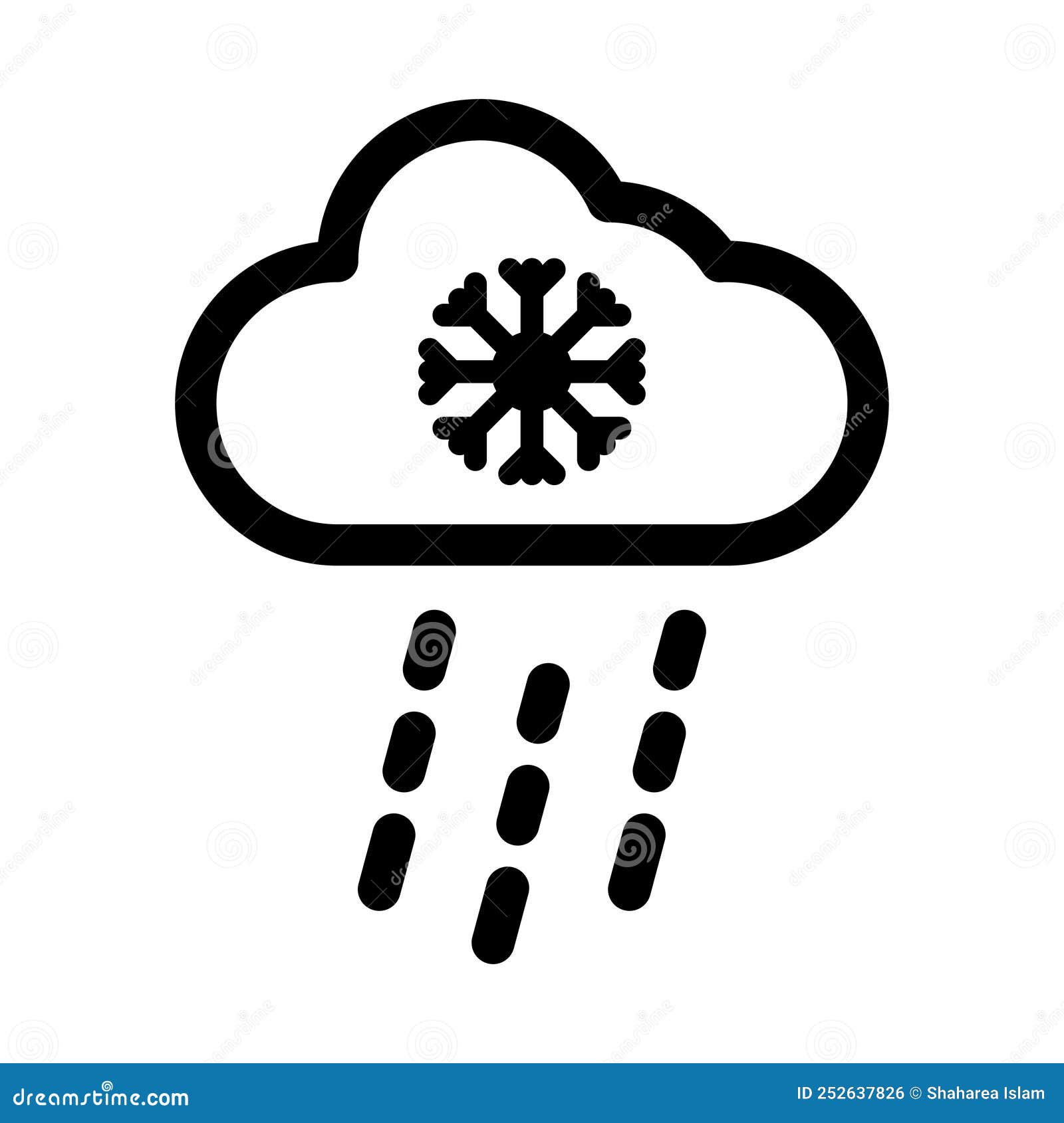 Snow rain icon stock vector. Illustration of icon, vector 252637826