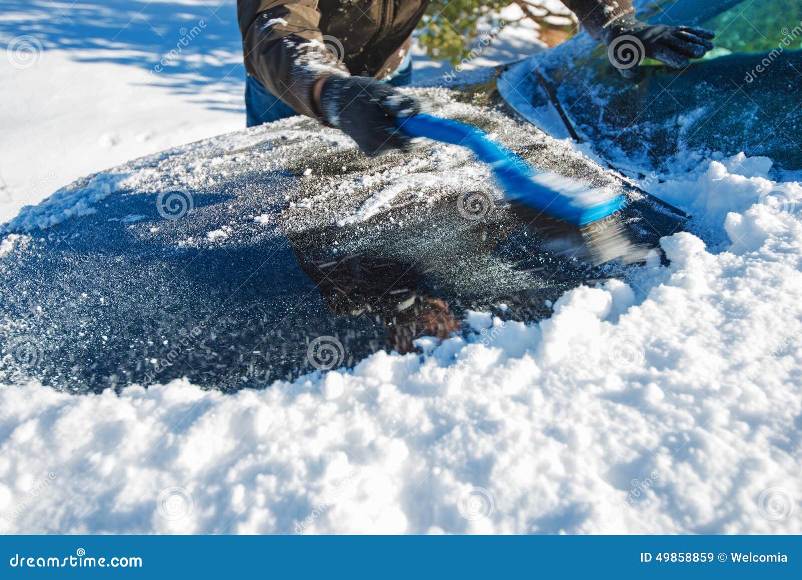 Snow Removal from Car stock image. Image of vehicle, auto 49858859