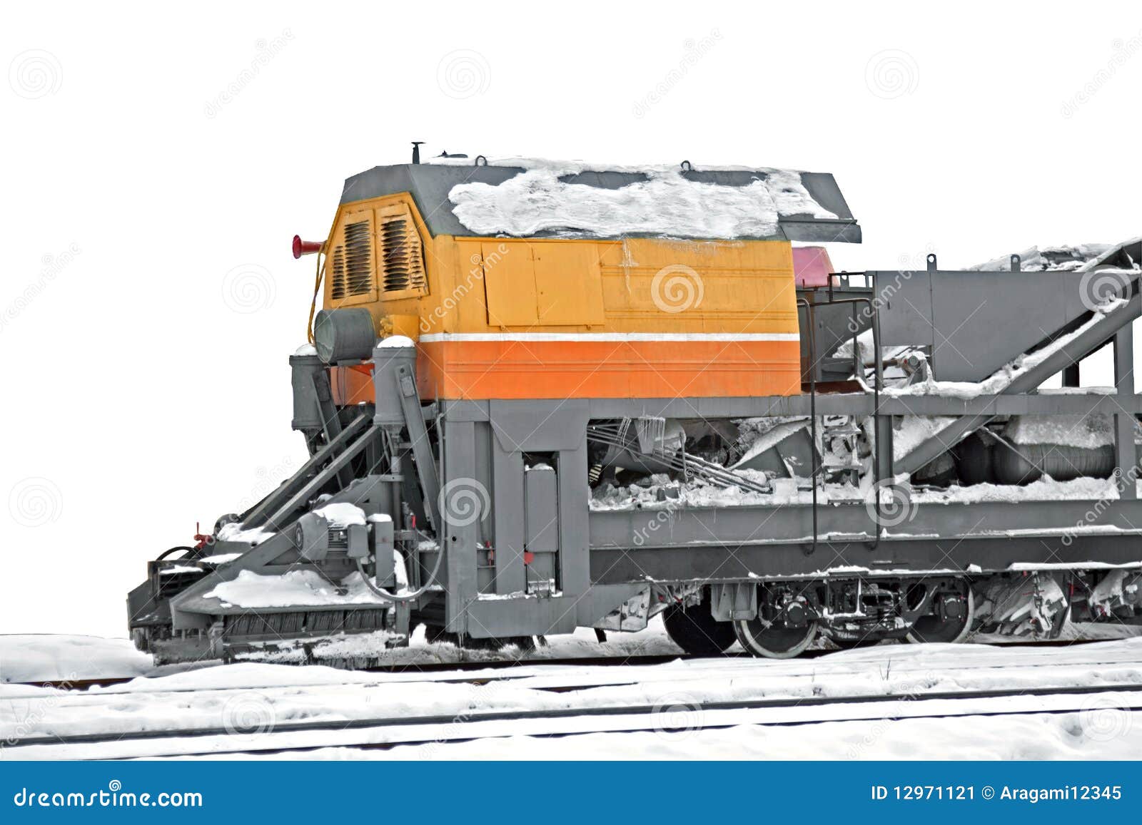 Snow removal train stock image. Image of december, cleaning 12971121
