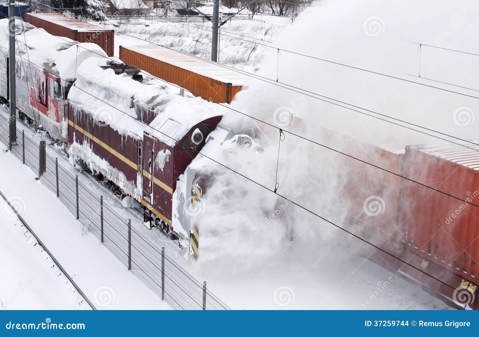 Snow removal train stock photo. Image of winter, station 37259744