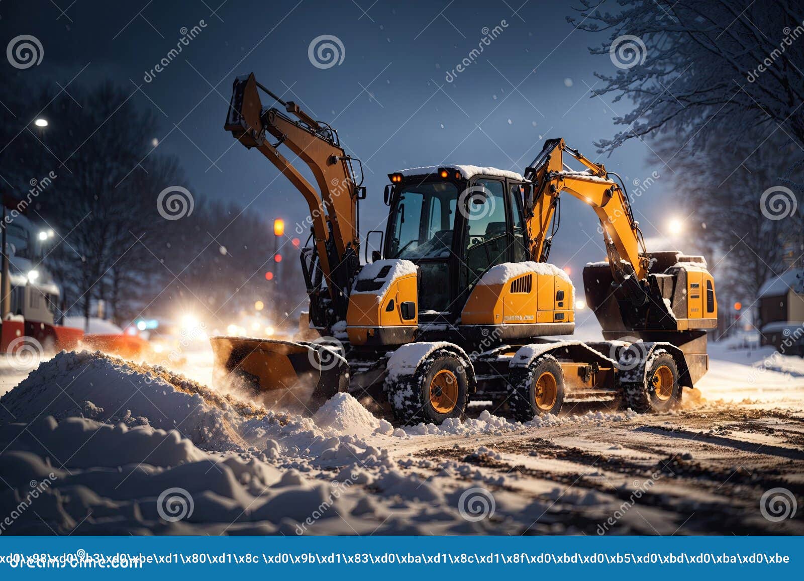Snow Removal Vehicle Removing Snow Stock Illustration Illustration of