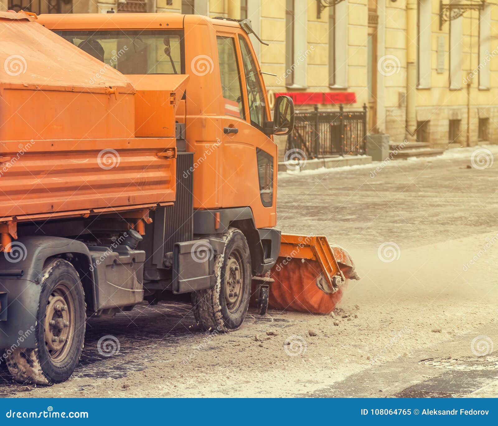 Snow Removal Vehicles in the Street Stock Image Image of park, blade