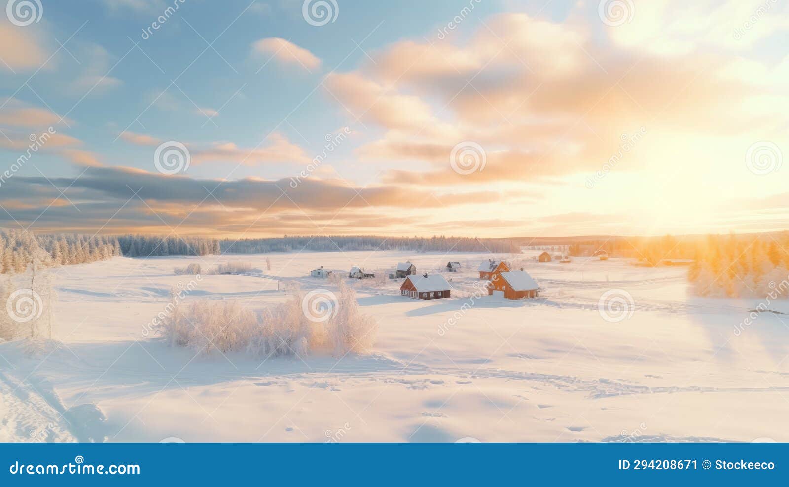 winter wonderland: a serene village in rural finland