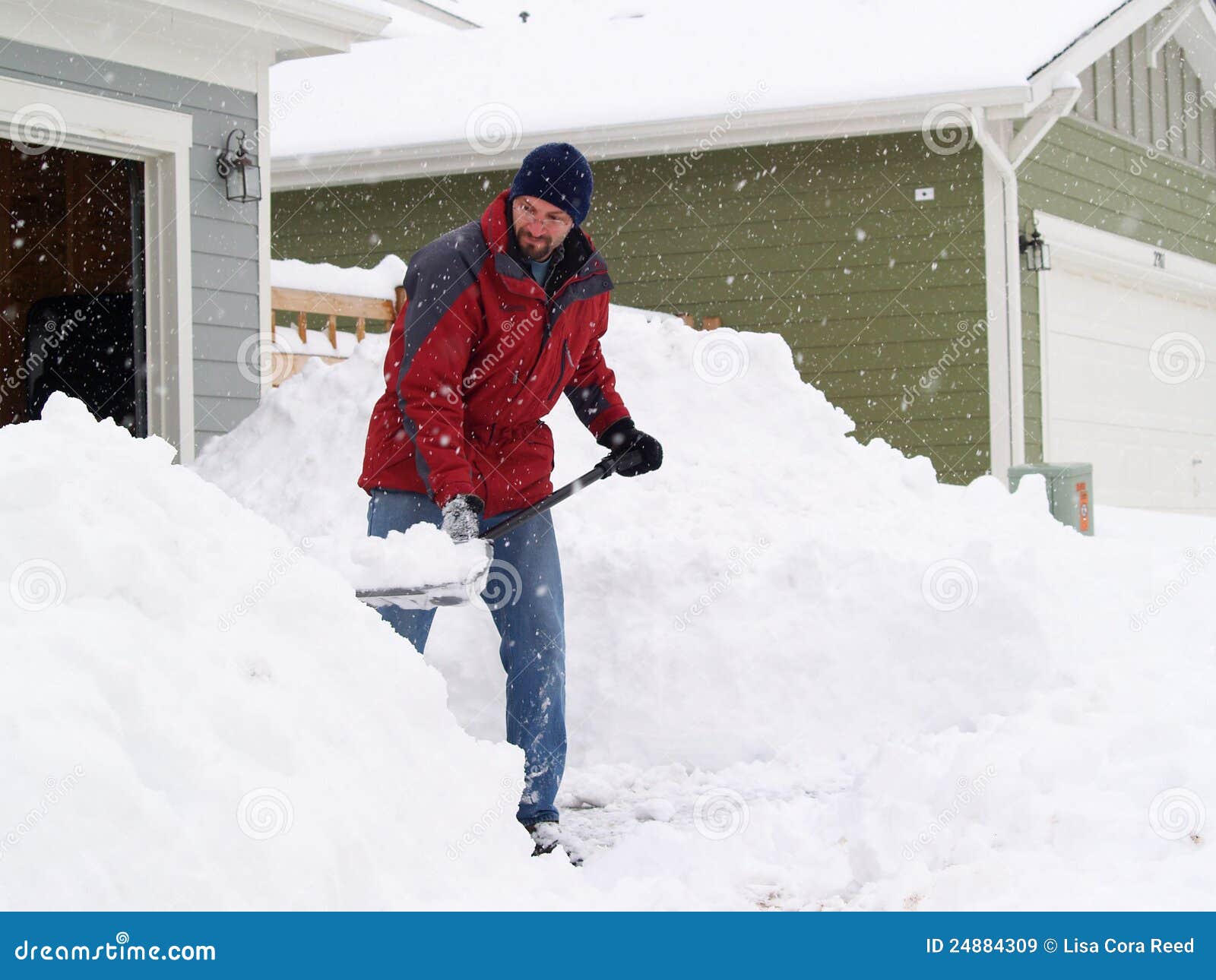 Snow shoveling stock image. Image of blizzard, denver 24884309