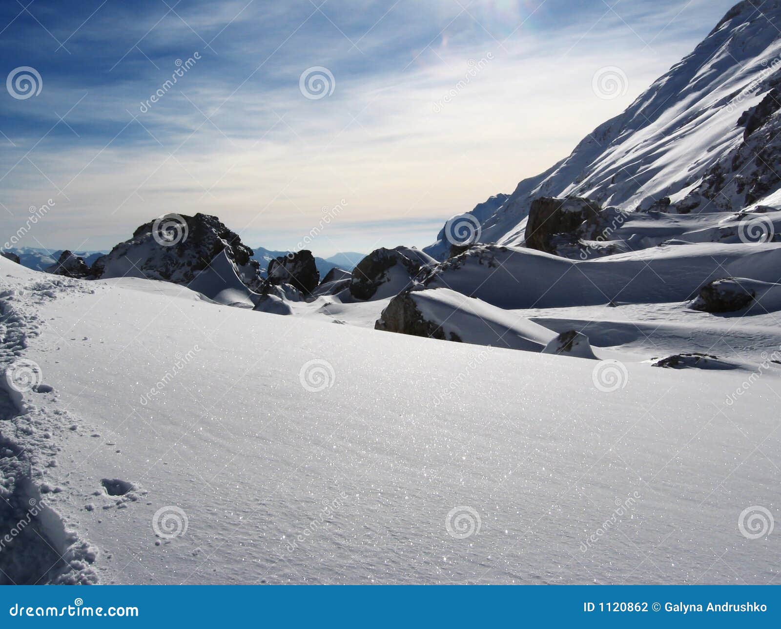 Snow and stone stock photo. Image of peace, peak, caucasus 1120862