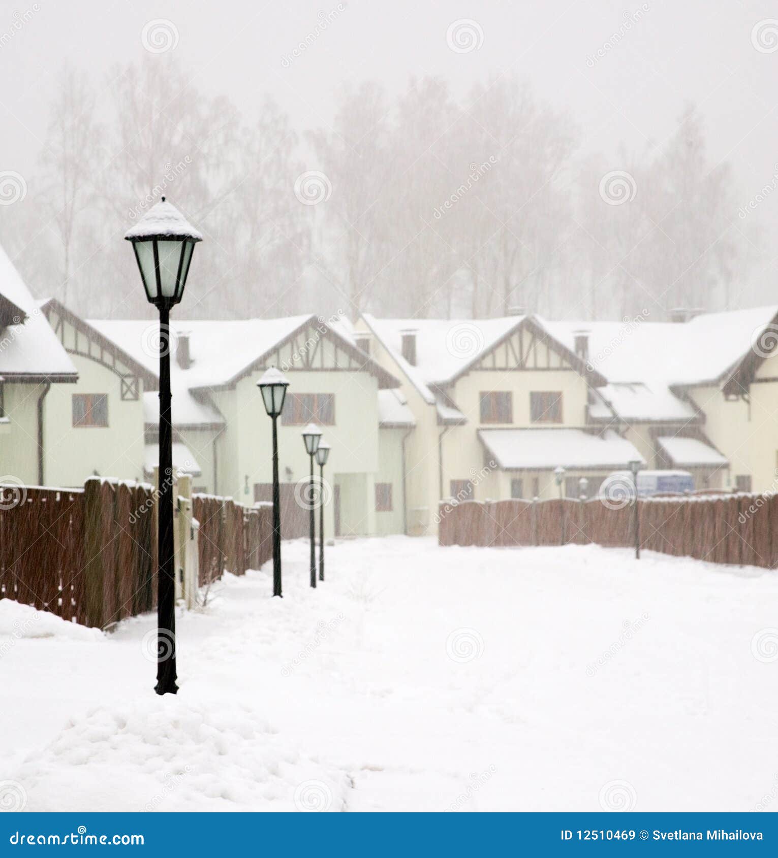 Snow storm stock image. Image of home, europe, snowfall 12510469