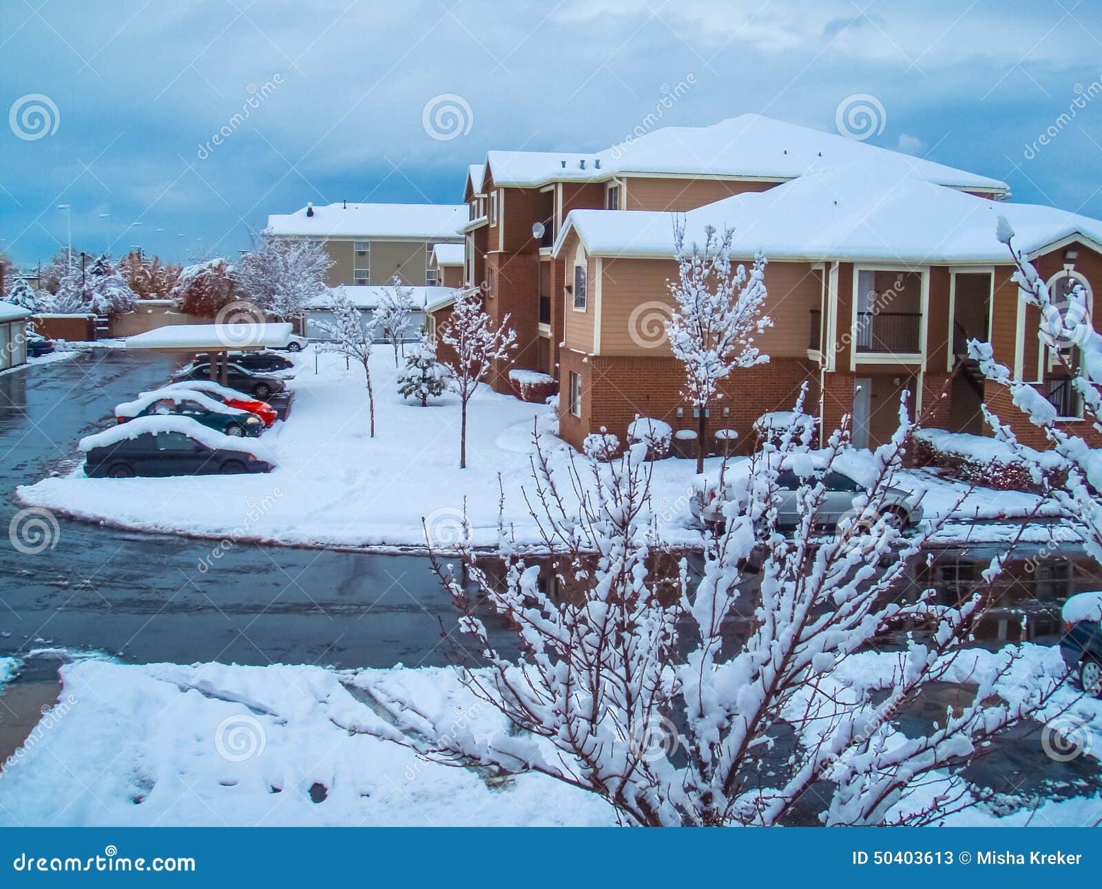 After Snow Storm Apartments Stock Image Image of building, storm