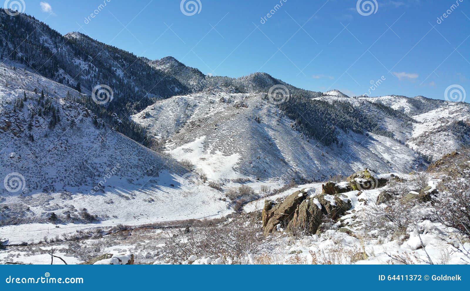 Snow in them hills stock photo. Image of hill, blue, white 64411372