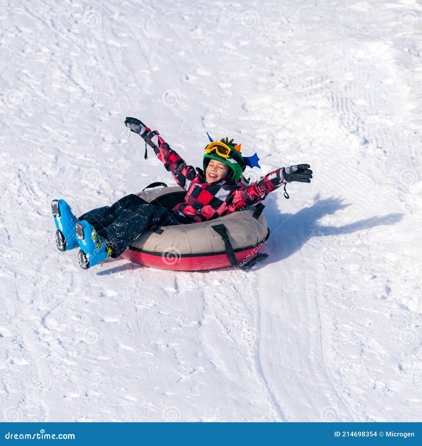 Snow Tubing stock photo. Image of tubing, people, slide 214698354