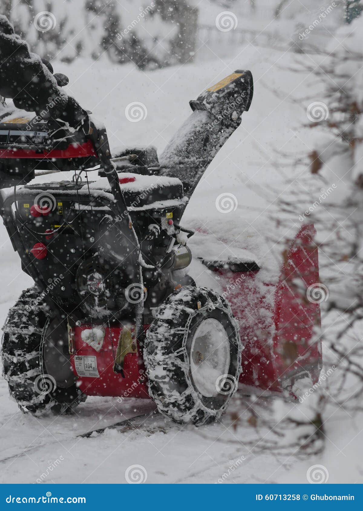 Snowblower in winter stock photo. Image of freezing, storm 60713258