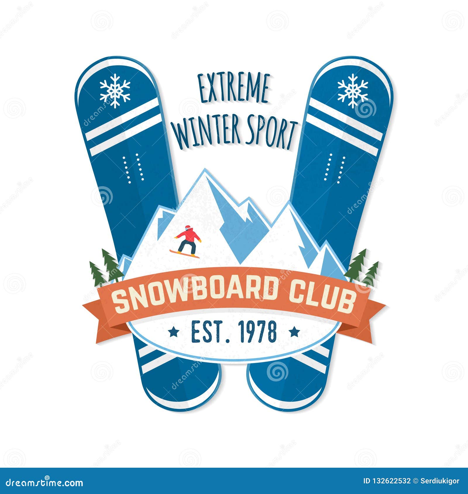 Snowboard Club. Vector Illustration. Concept for Shirt, Patch, Print ...