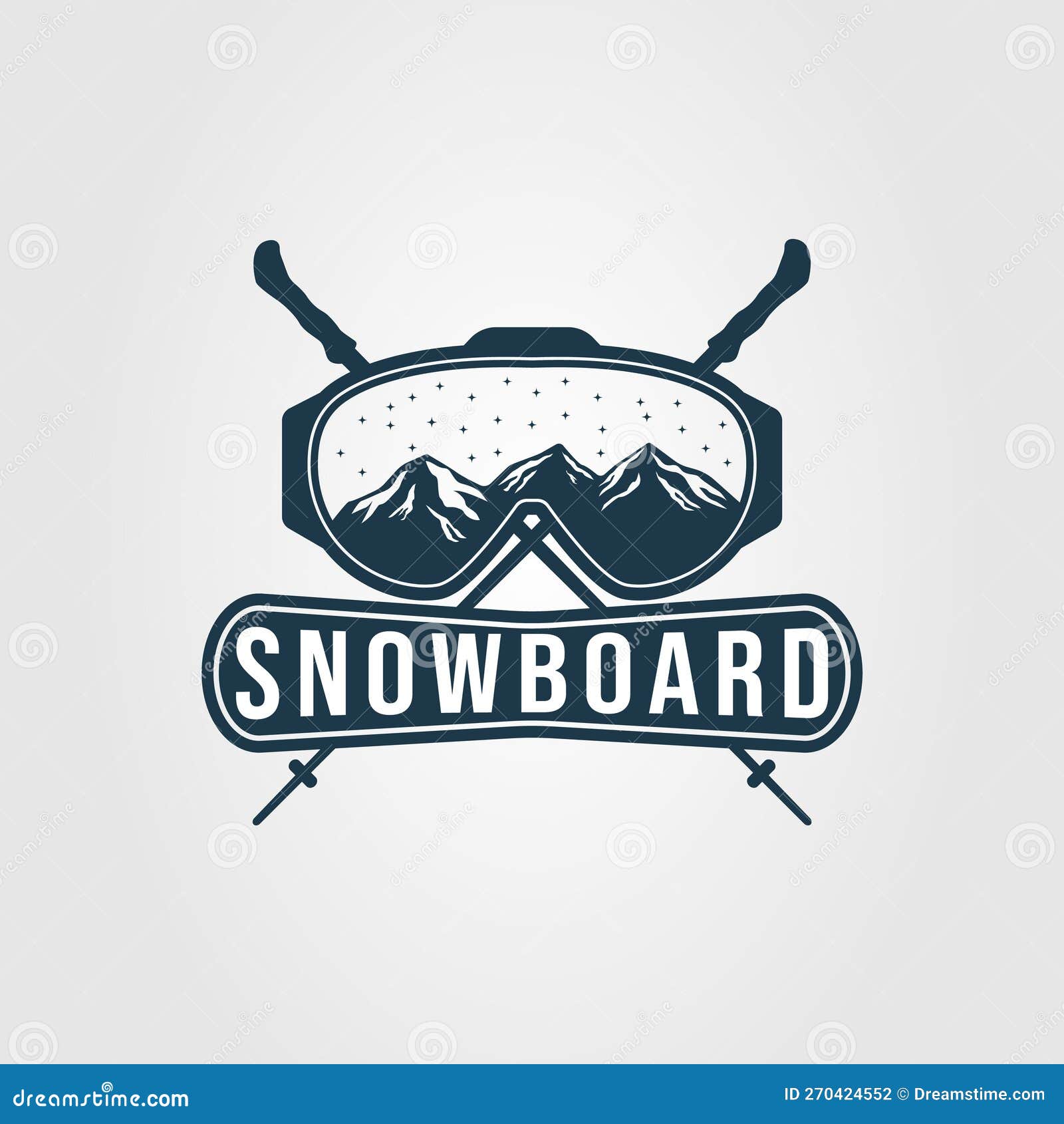 Snowboard Goggle Glasses with Mountain Logo Vector Illustration Design ...