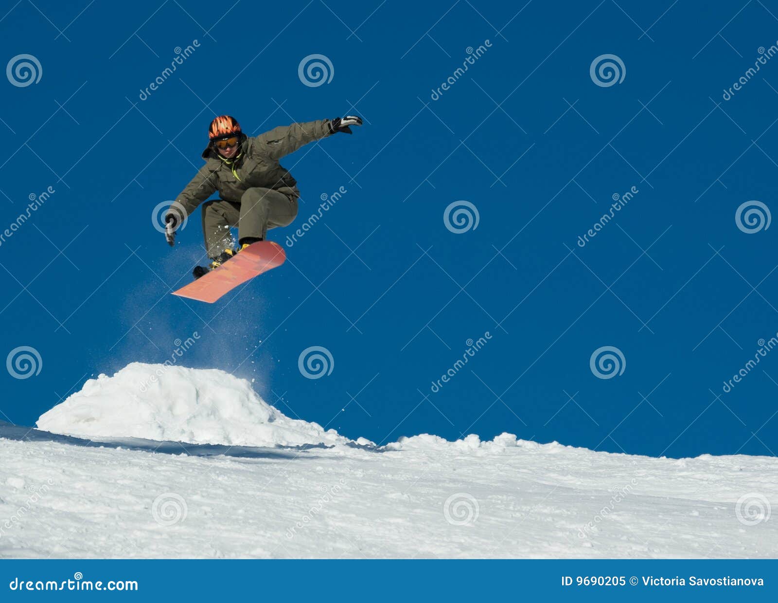 Snowboard jump stock image. Image of white, sports, helmet 9690205