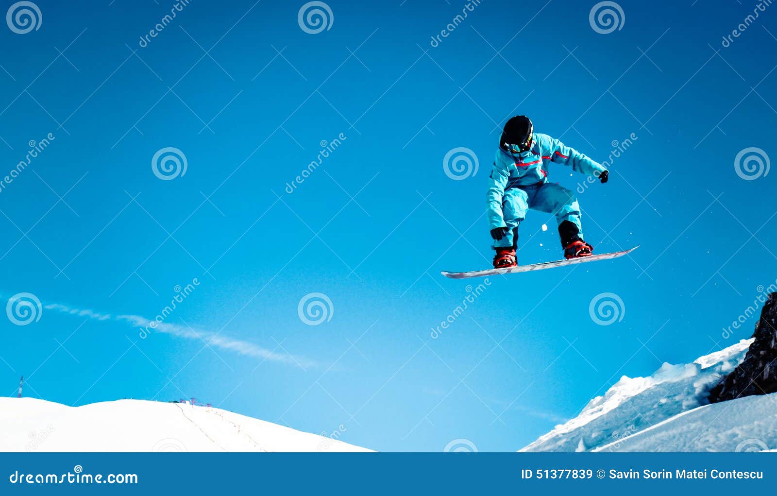 Snowboarder big jump stock image. Image of crash, high 51377839