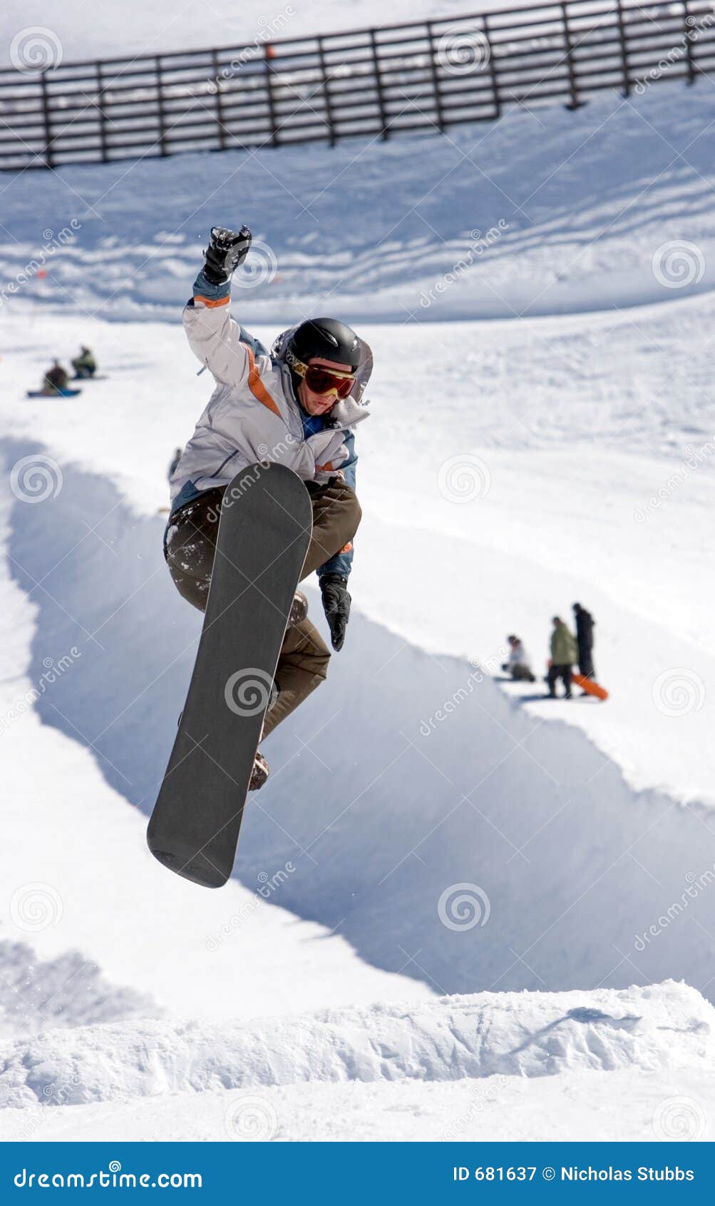 Snowboarder on Half Pipe of Pradollano Ski Resort in Spain Stock Image