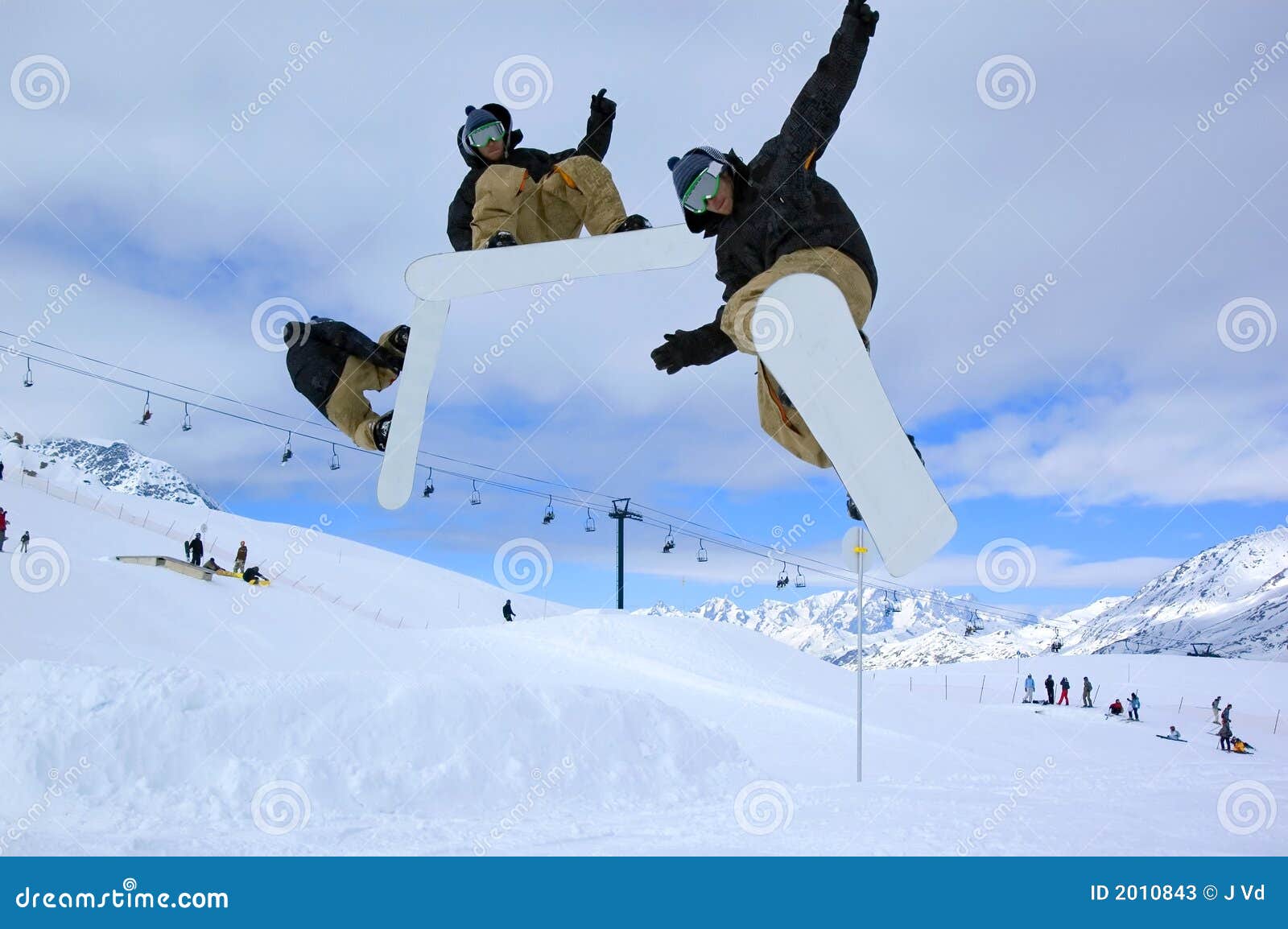 Snowboarder Jumping High in the Air Stock Image Image of snow