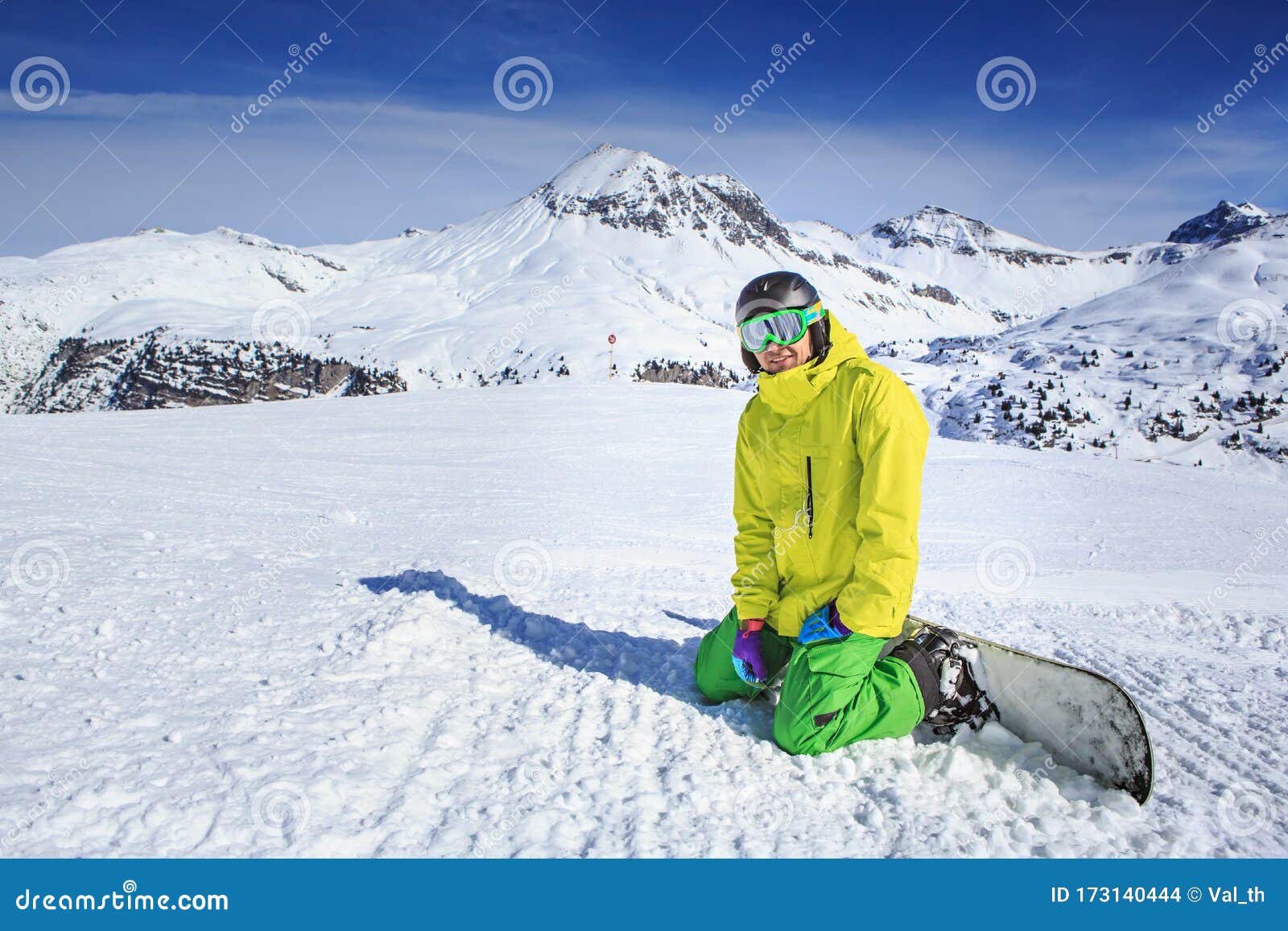 Snowboarder stock photo. Image of vacations, nature - 173140444