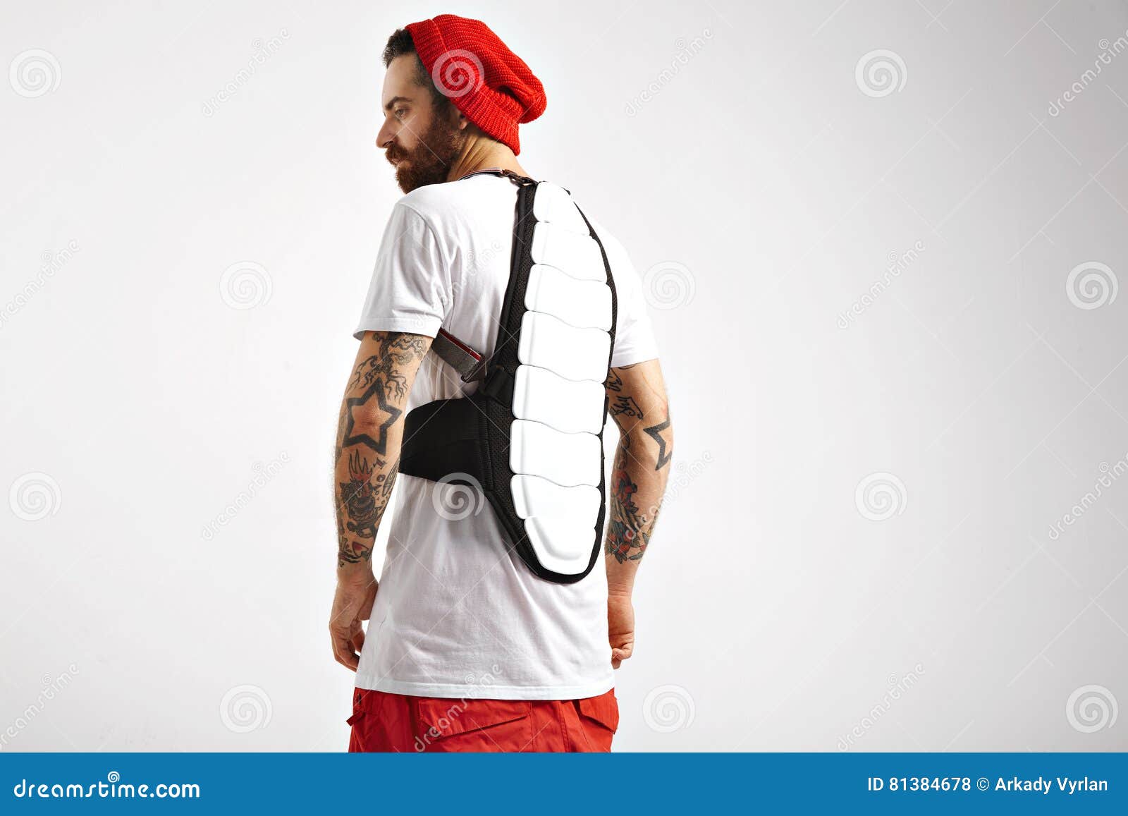 Snowboarder Wearing Back Protector Stock Photo - Image back, 81384678