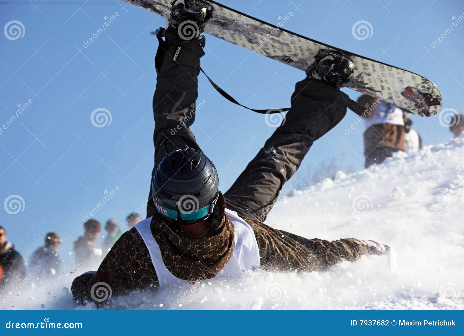Snowboarding extreme fall editorial photography. Image of cool 7937682