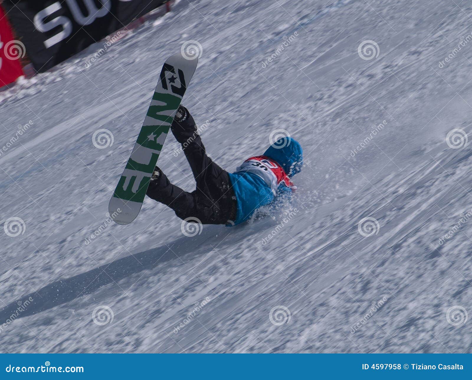 Snowboarding fall broken editorial stock photo. Image of active 4597958