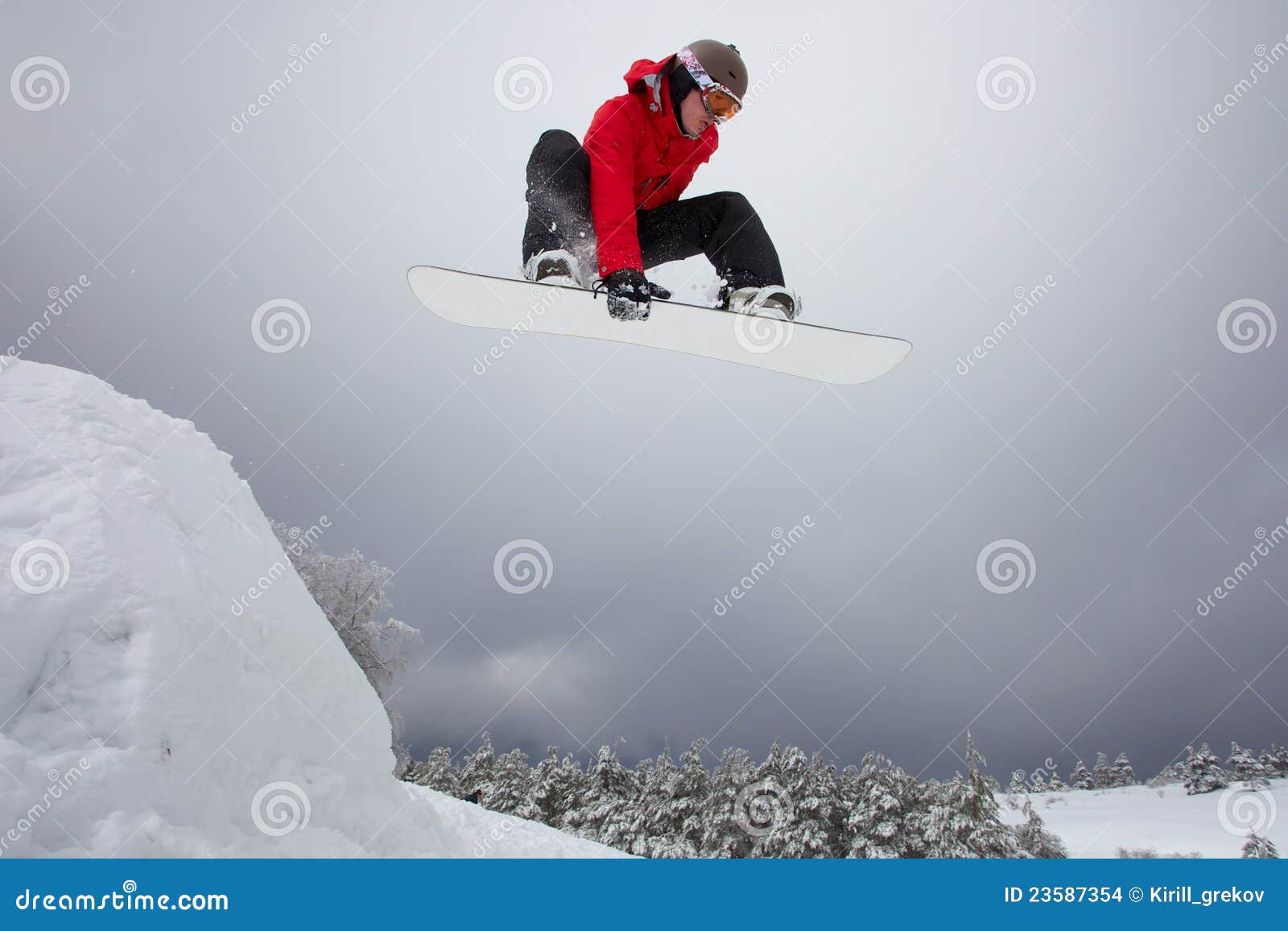 Snowboarding jump stock photo. Image of happy, female 23587354