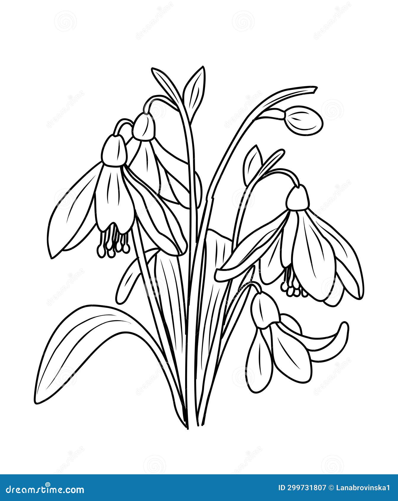 Fine line style snowdrop flower tattoo placed on the