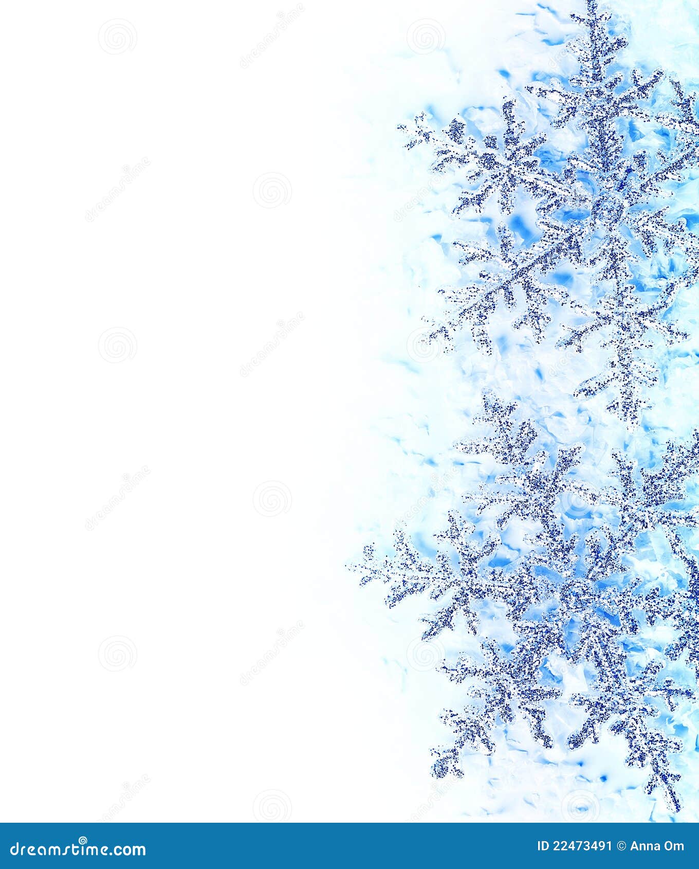 Snowflake Blue Decorative Border Stock Image - Image: 22473491