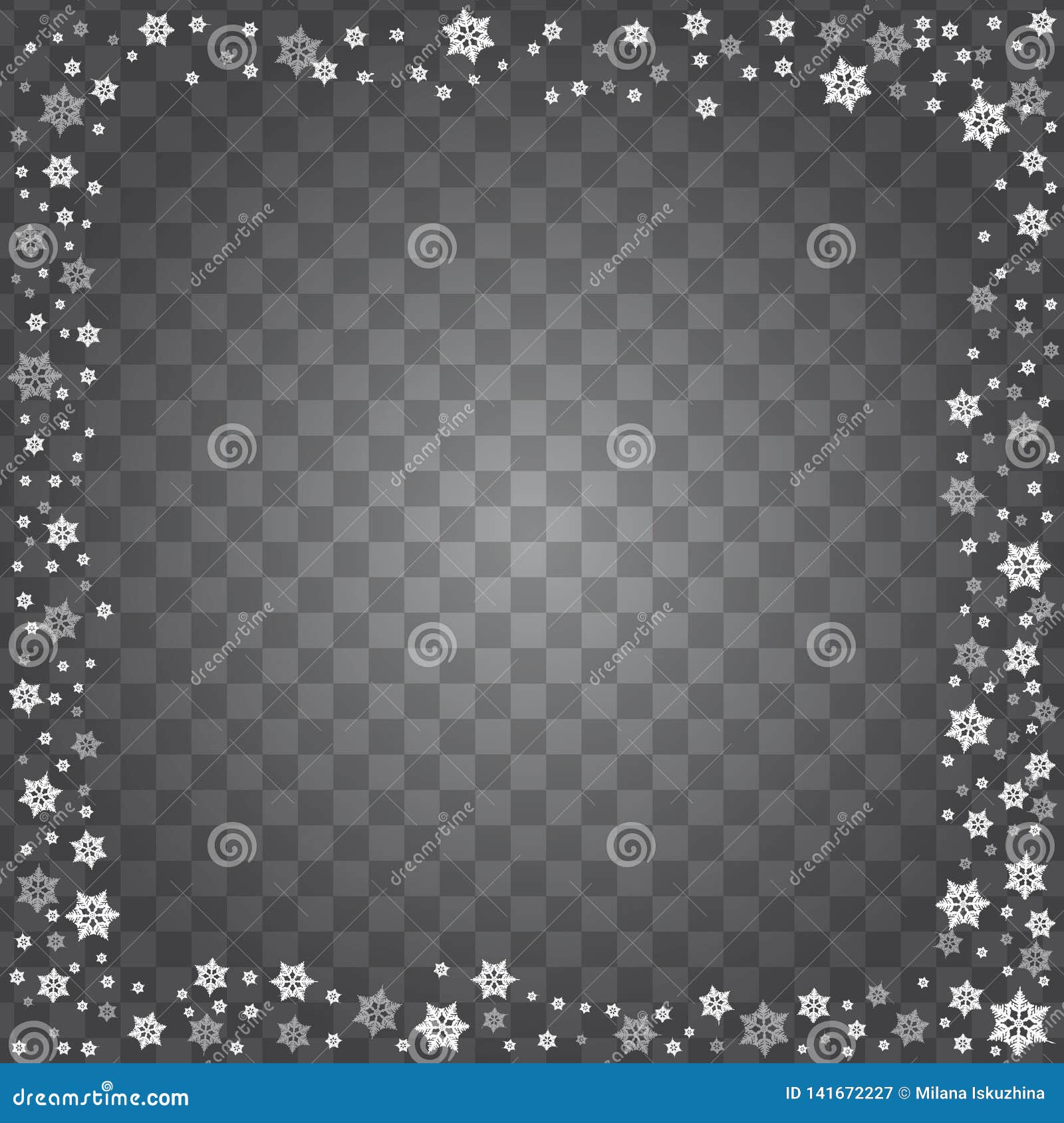 Snowflake Border Vector Isolated on Transparent Background Stock Vector ...