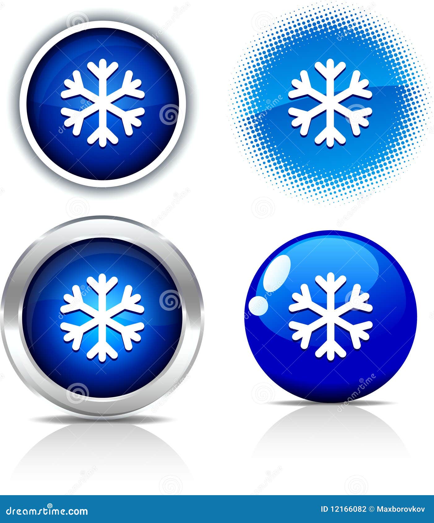 Snowflake buttons. stock vector. Illustration of internet - 12166082