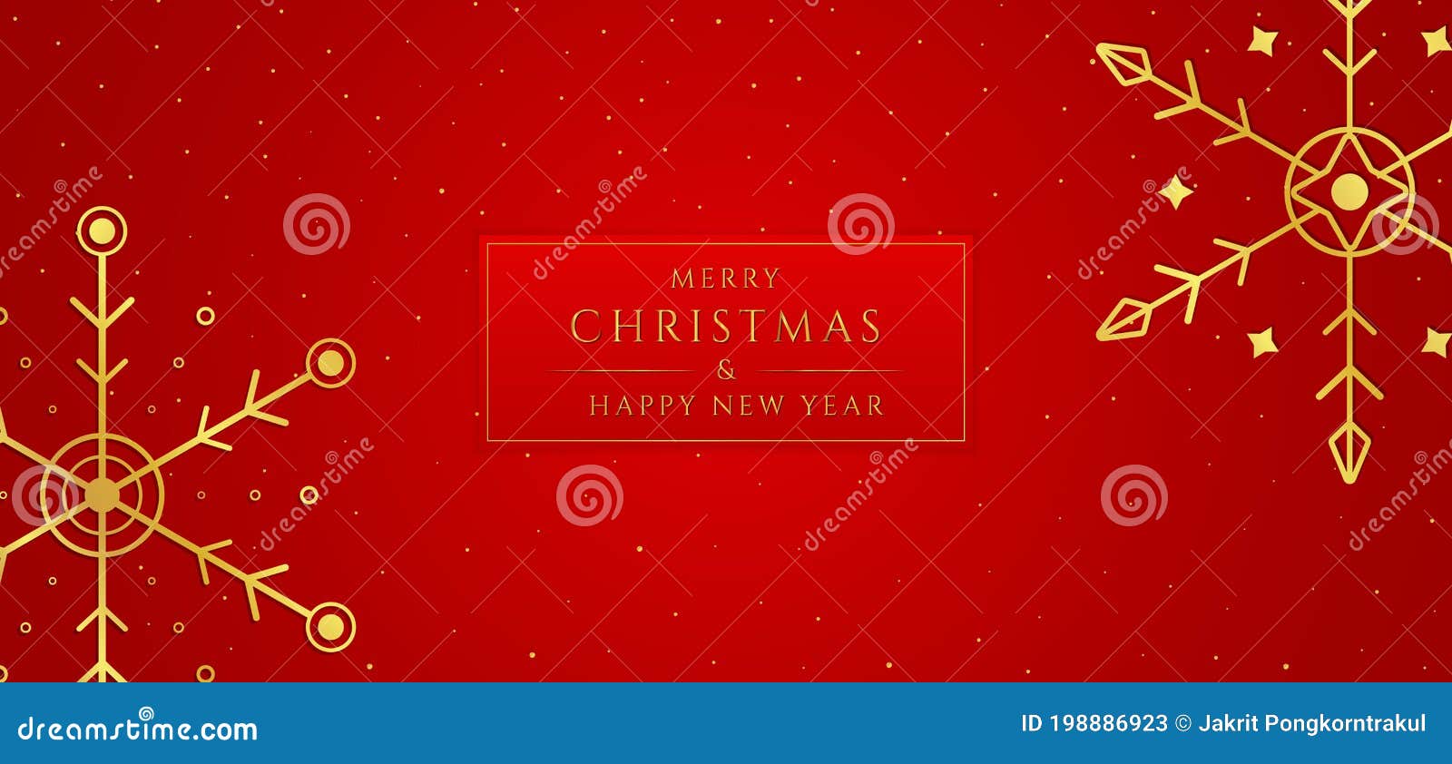 Snowflake Gold Luxury Design Red Background Stock Vector Illustration of banner, frame 198886923