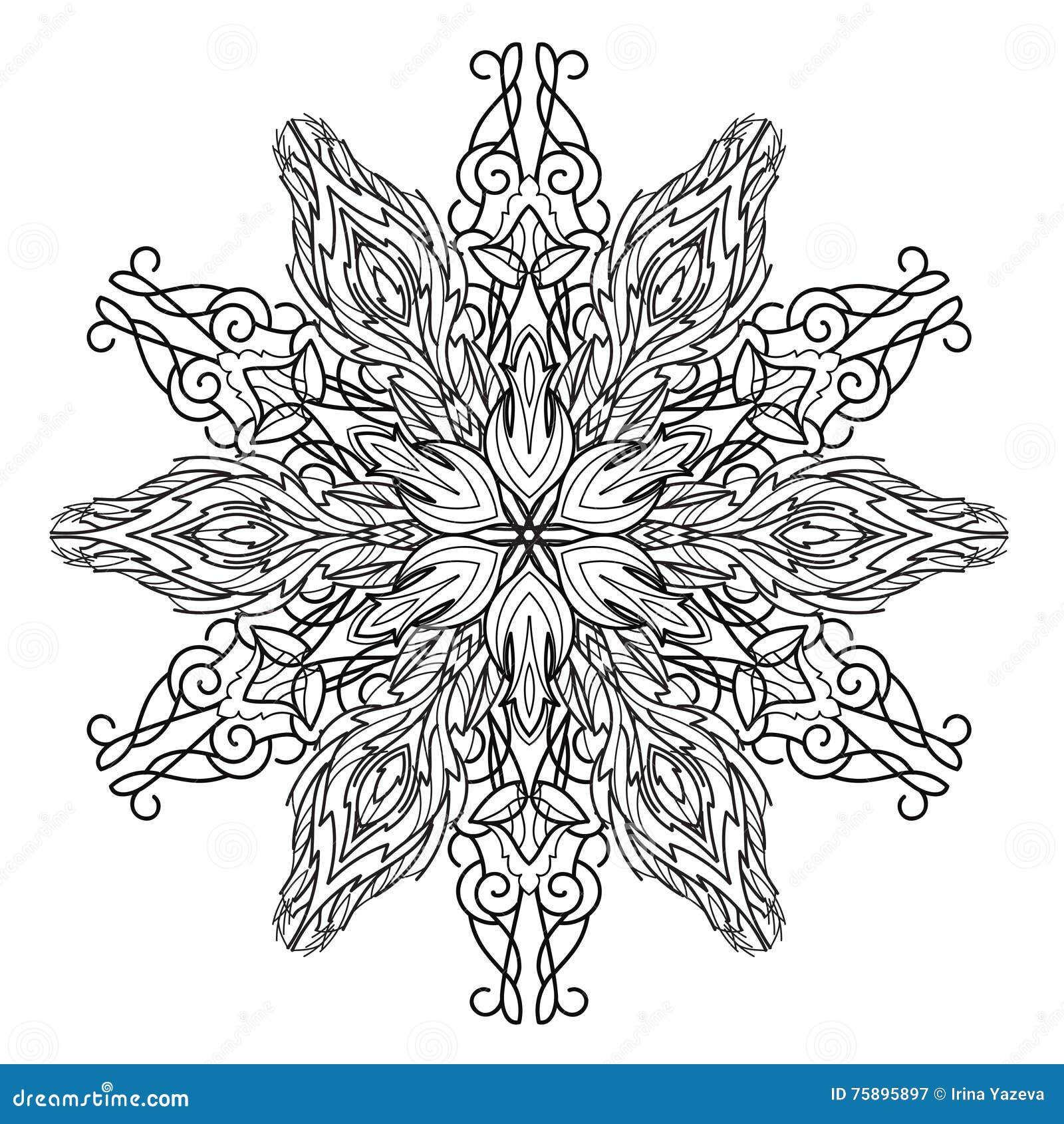 Download Snowflake Hand Drawn Doodle. Stock Vector - Illustration ...