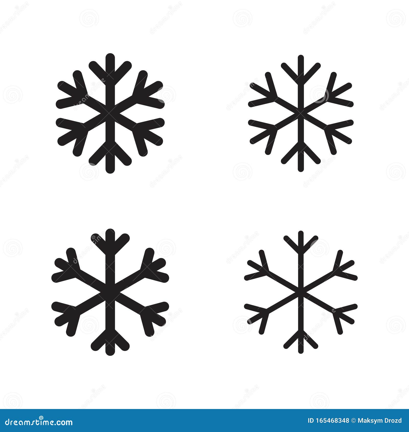Snowflake Line Icon Snow Icon Isolated On White Background Symbol Of Winter Frozen Frost Stock Vector Illustration Of Cold Snow