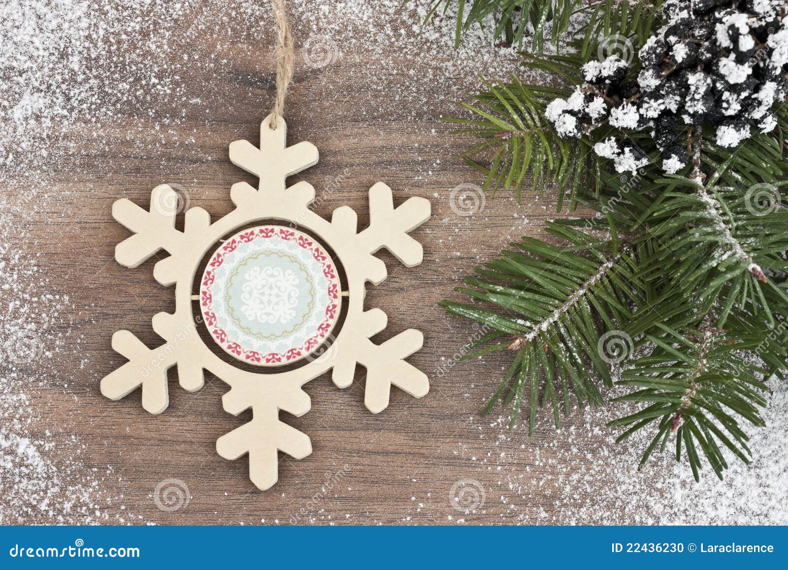 Snowflake with pine stock photo. Image of event, beautiful - 22436230