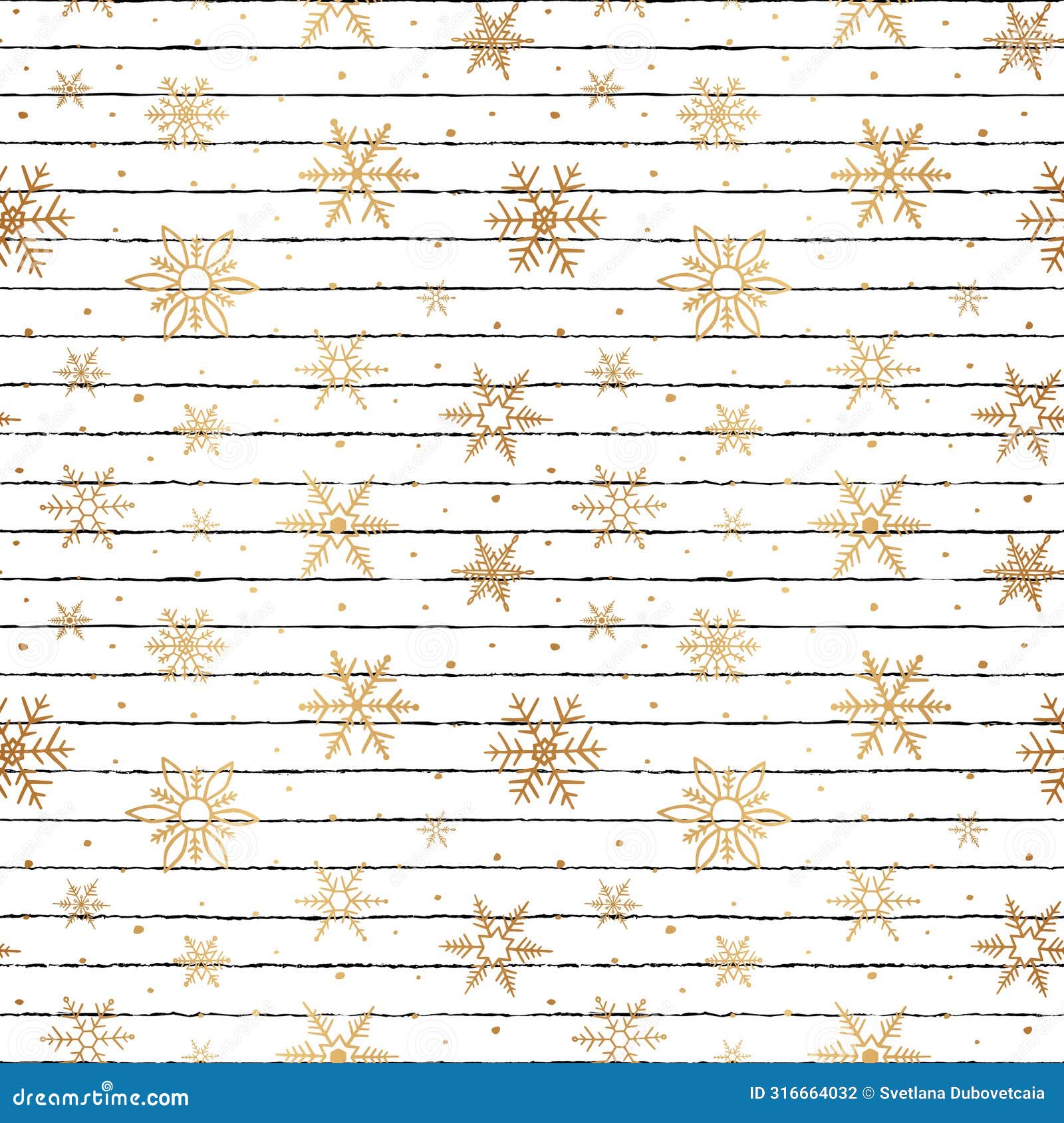 snowflake seamless pattern. repeated gold snowflakes on white background  winter prints. repeating foil. cute snowflakes