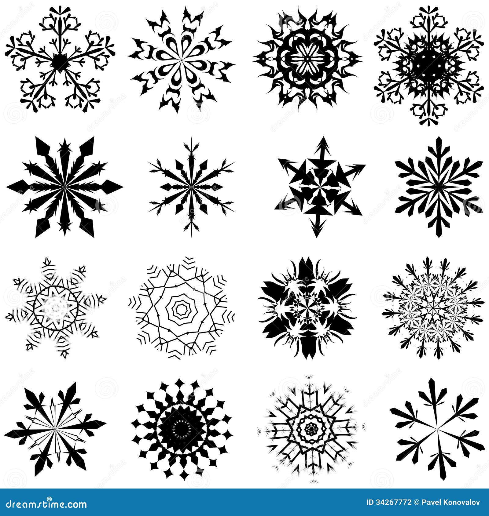 Download Snowflake set stock vector. Illustration of december ...