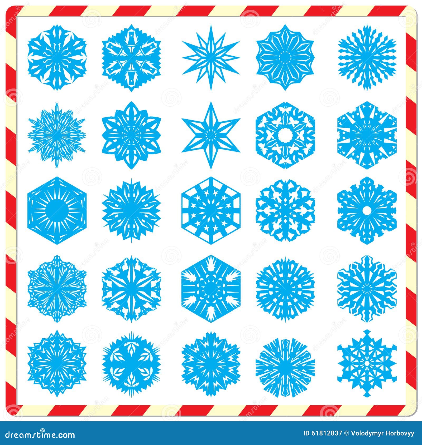 Snowflake silhouettes set stock vector. Illustration of isolated - 61812837