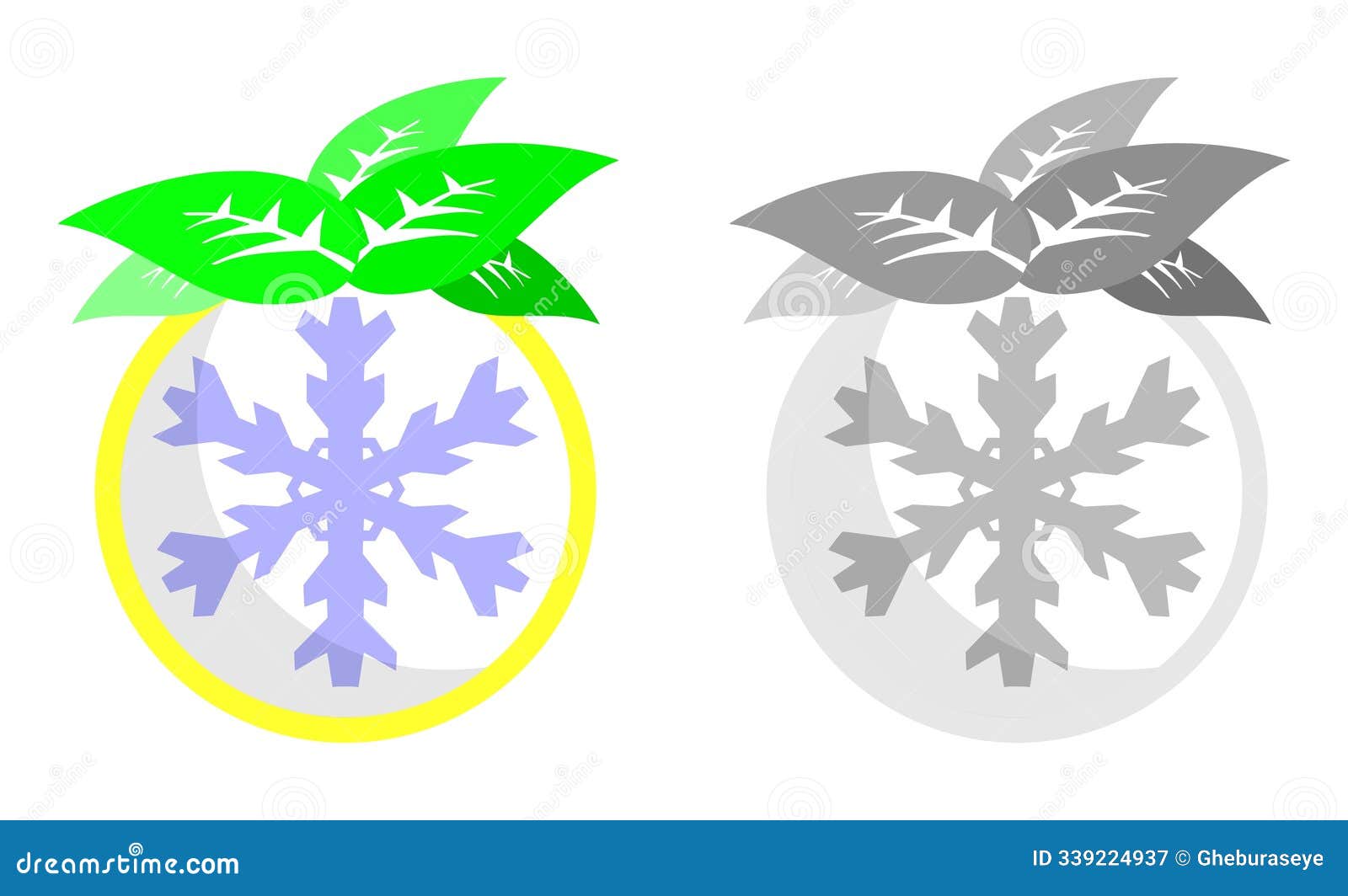 snowflake in stylized fruit, freezing, food preservation, .