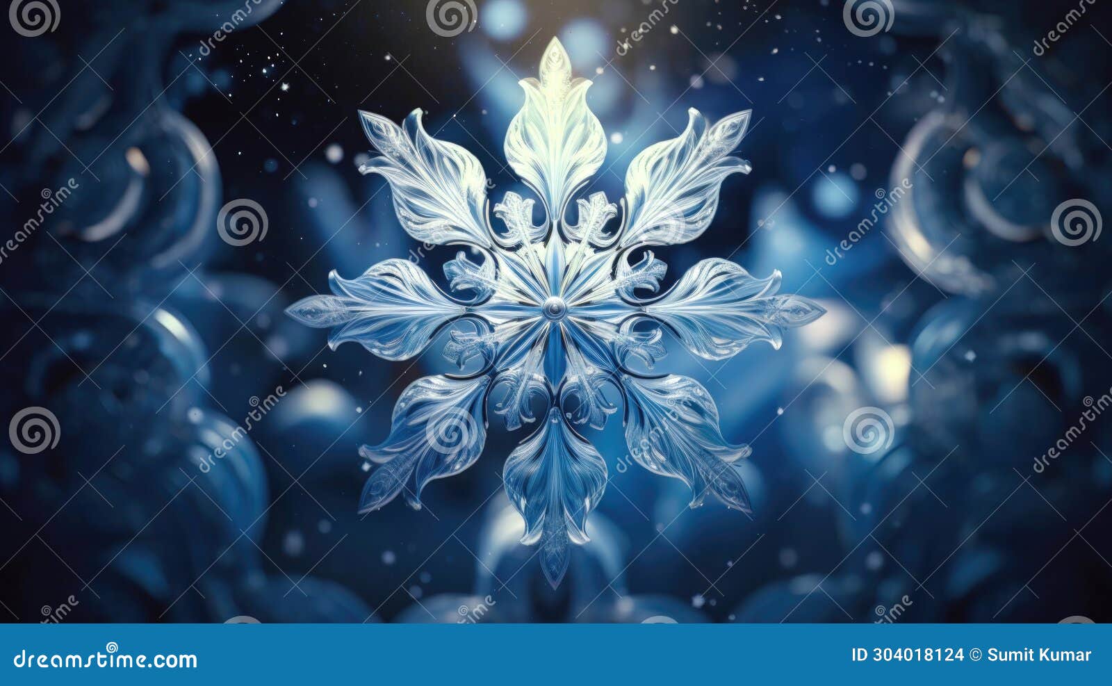 Snowflake Symphony Striking Abstract Art with Intricate Patterns Stock