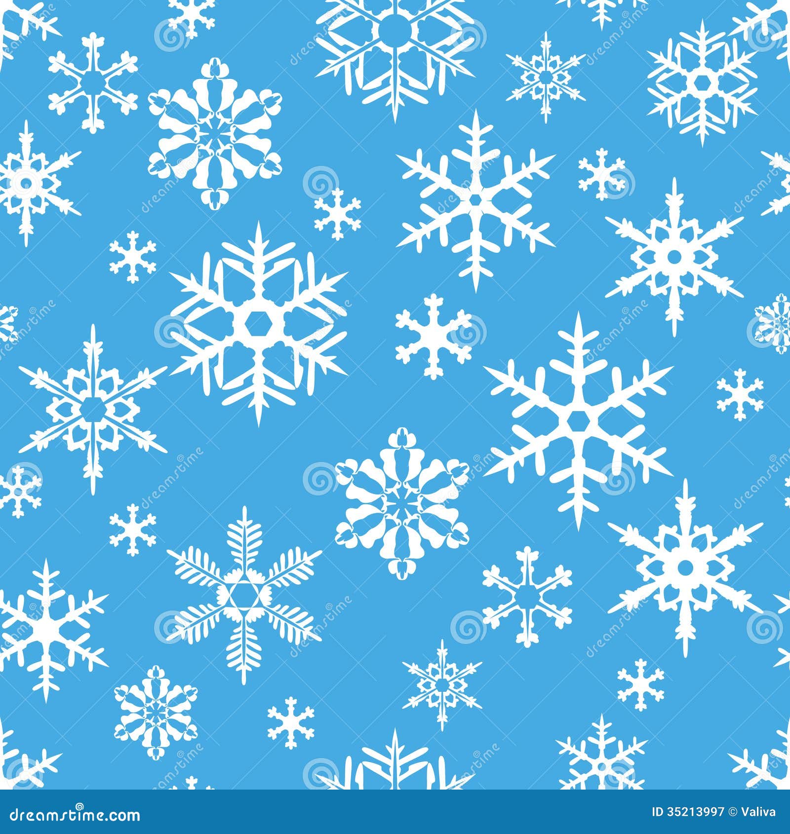 Snowflakes On Blue Background Stock Vector - Illustration of painting