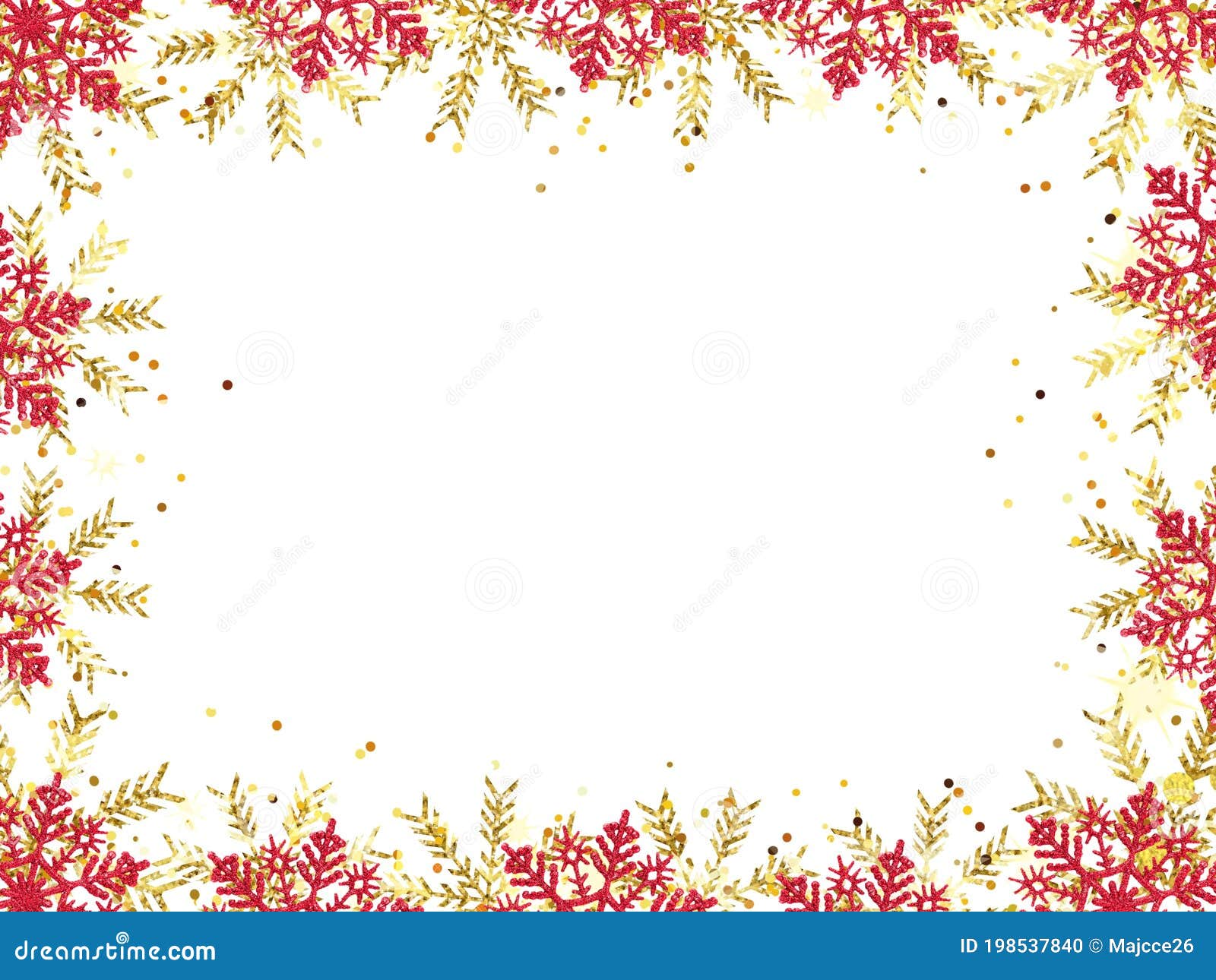 Snowflakes Border Frame New Year Celebration Holidays Christmas Stock