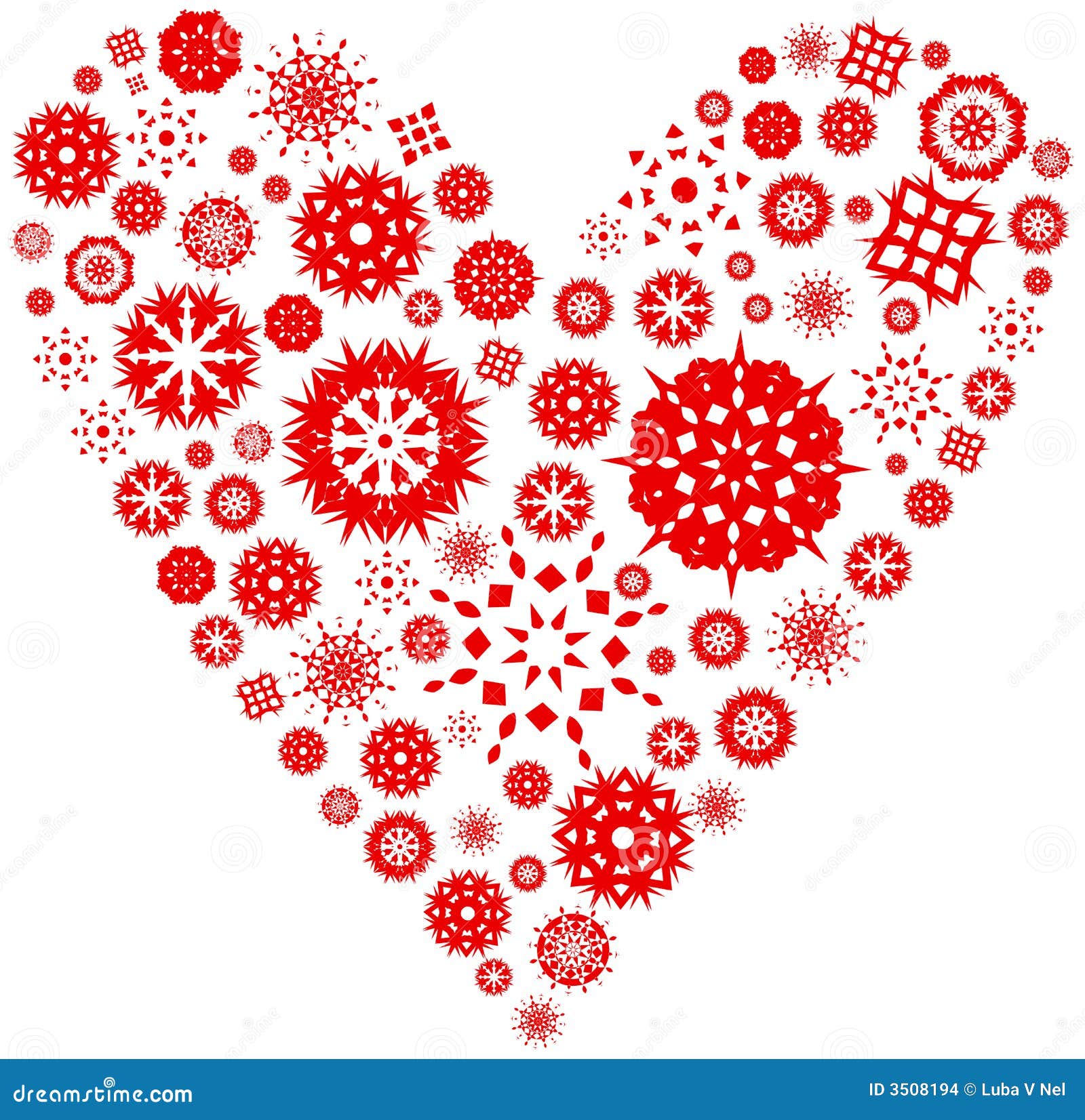 Download Snowflakes heart stock vector. Illustration of vector - 3508194