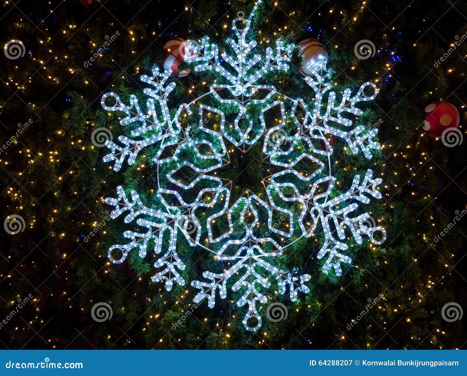 Snowflakes lighting stock image. Image of santa, gift 64288207